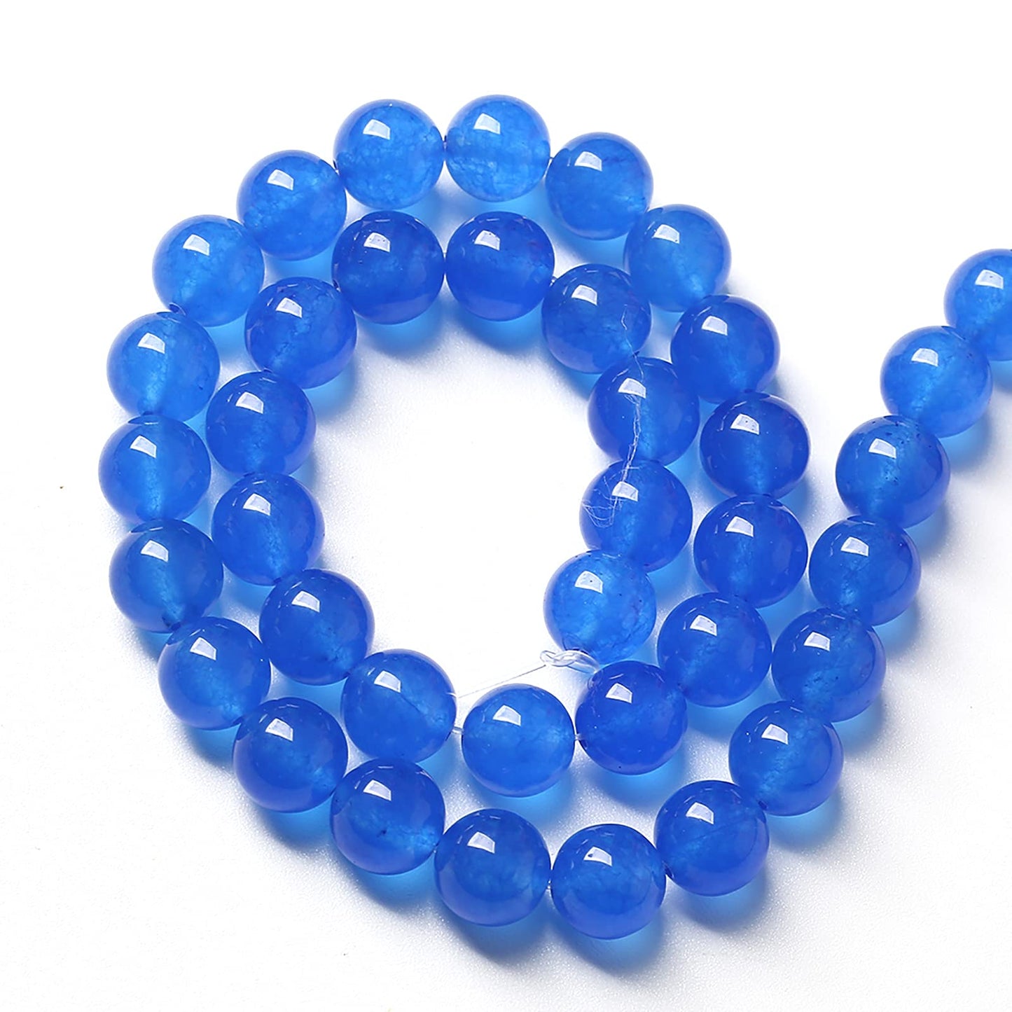 90pcs 4mm Natural Blue Jades Chalcedony Stone Beads Round Loose Spacer Beads for Jewelry Making DIY Bracelets Crystal Energy Healing Power Stone (4mm, Blue Chalcedony)