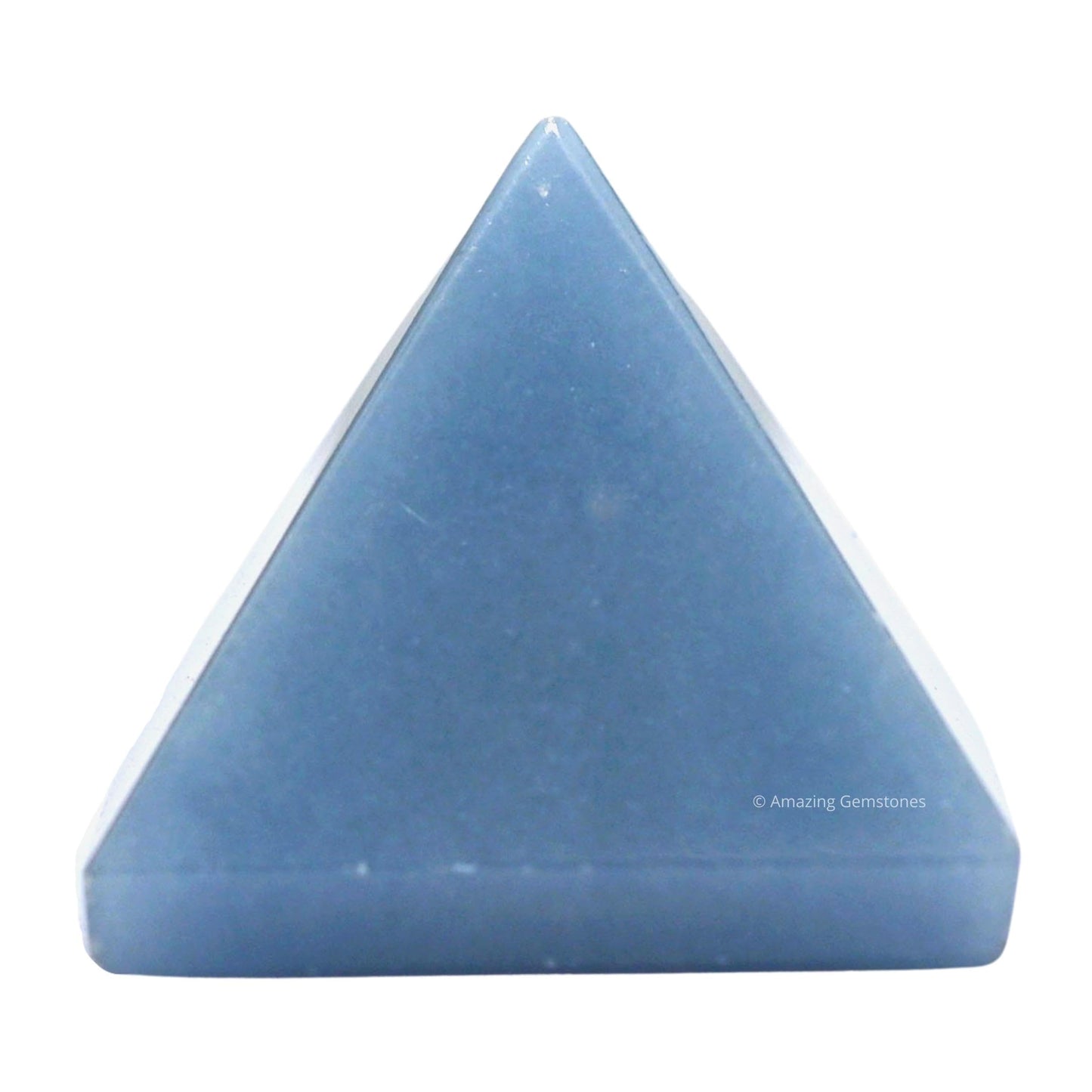 Amazing Gemstone Angelite Pyramid Crystal Healing Stones - 1" Great Pyramid Figurine of Natural Stone Pyramid for Meditation, Reiki, Chakra Balancing and Crystal Pyramids Grid
