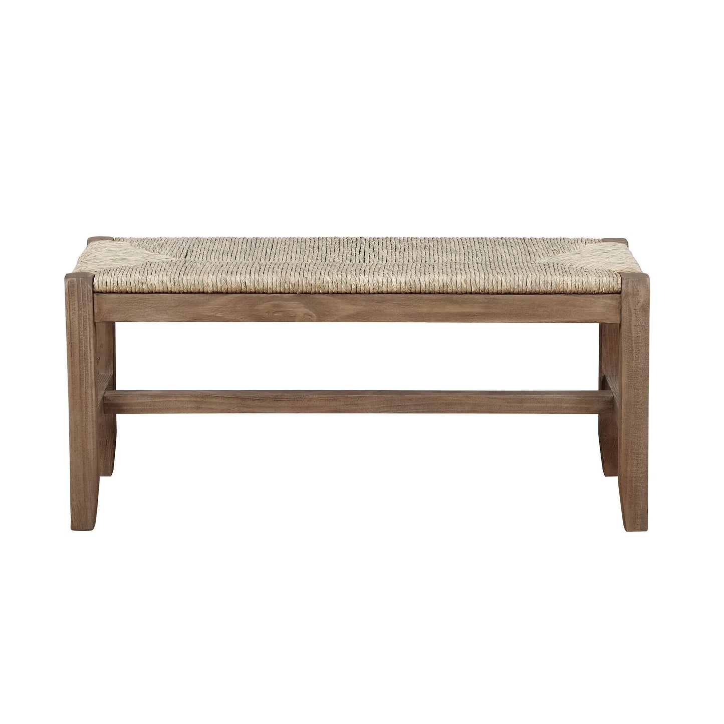 Alaterre Furniture Newport 40 Inch Solid Wood Entryway Bench - Modern Farmhouse Indoor Decorative Bench with Natural Seagrass Rush Seat - Furniture for Entryway, Dining Room, or Kitchen (Natural)