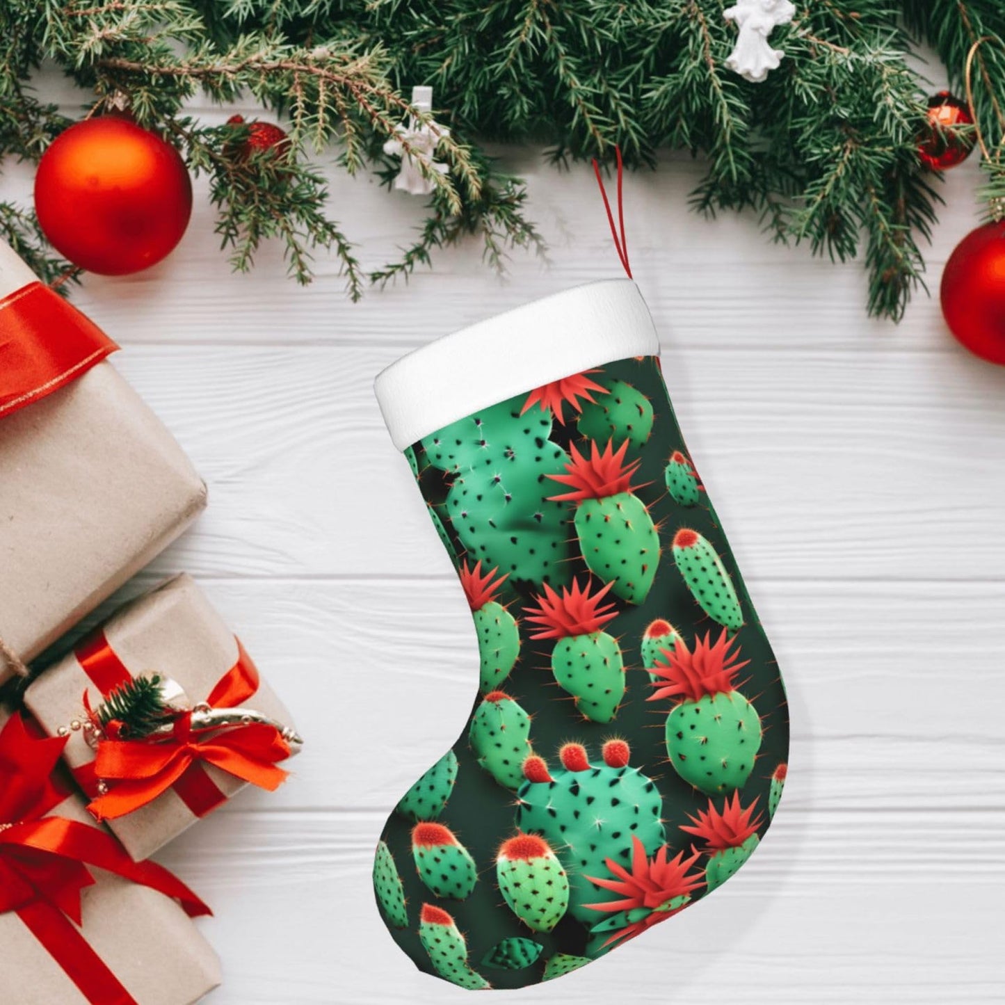 KOPUUYRD Many Small Cactus Art Print Luxurious Holiday Socks,Unique Christmas Socks for Joyful Season,Festive Ornament Classic