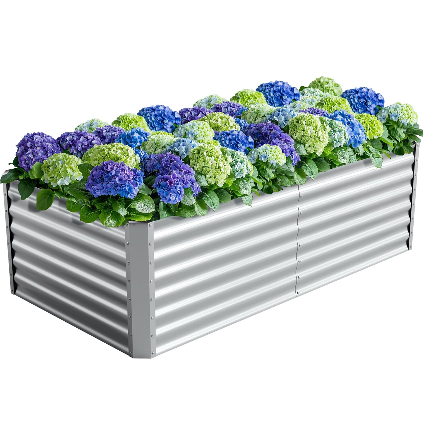 6X3X2ft (1 Pack) Galvanized Raised Garden Bed,Outdoor Courtyard Planter Box Metal Patio Kit Planting Bed for Vegetables Flowers Herb,The material is thickened and not prone to deformation or rust