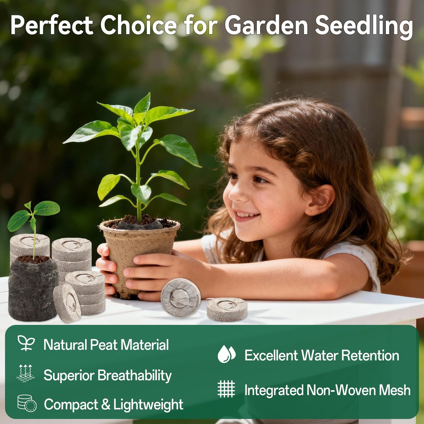 Halatool 200 Pcs 30mm Peat Pellets Block Potting Soil for Seedlings, Compressed Garden Soil Seed Starter Nutrient Peat Pods for Starting Seeds, Planting Flowers, Vegetables, Herbs