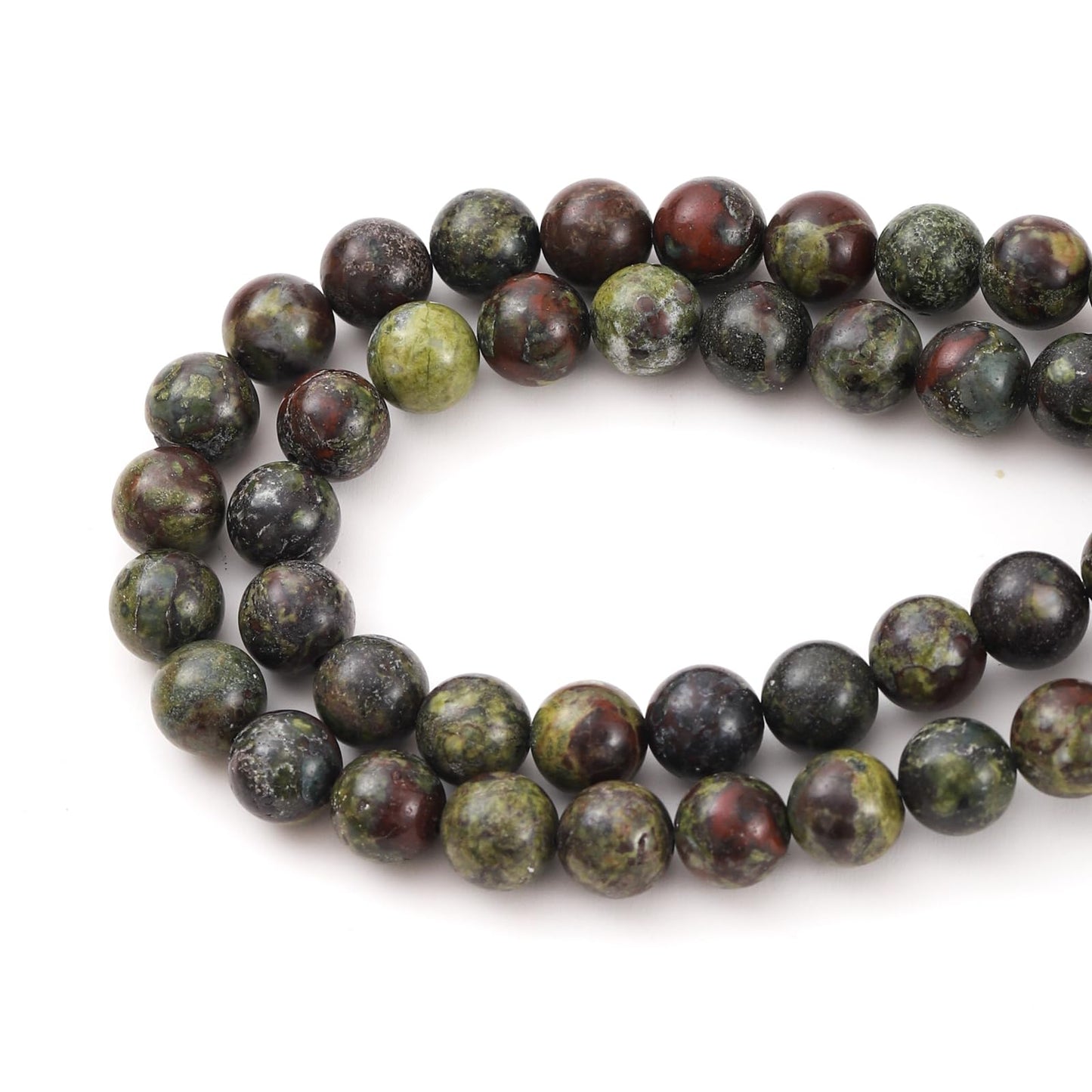 8mm 45pcs DIY Natural Dragon Blood Stone Beads Round Healing Crystal Gemstone Loose Beads for Jewelry Making Handmade Bracelet Necklace