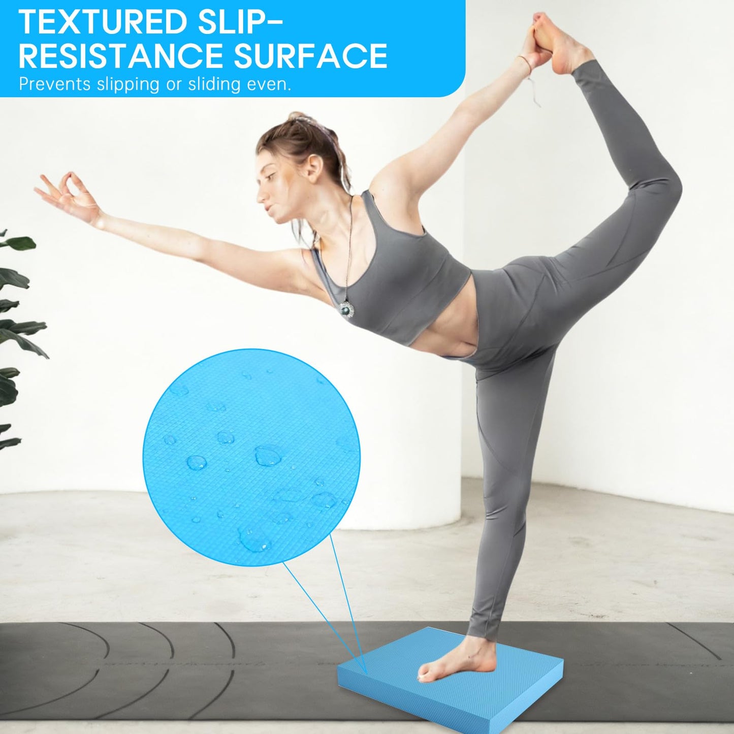 MBKHFLL Exercise Balance Pad，Balance Foam Mat for Physical Therapy Equipment & Strength Stability Training, Slip Resistant Foam Mat for Yoga, Pilates, Meditation，Gardening knee pads (blue)