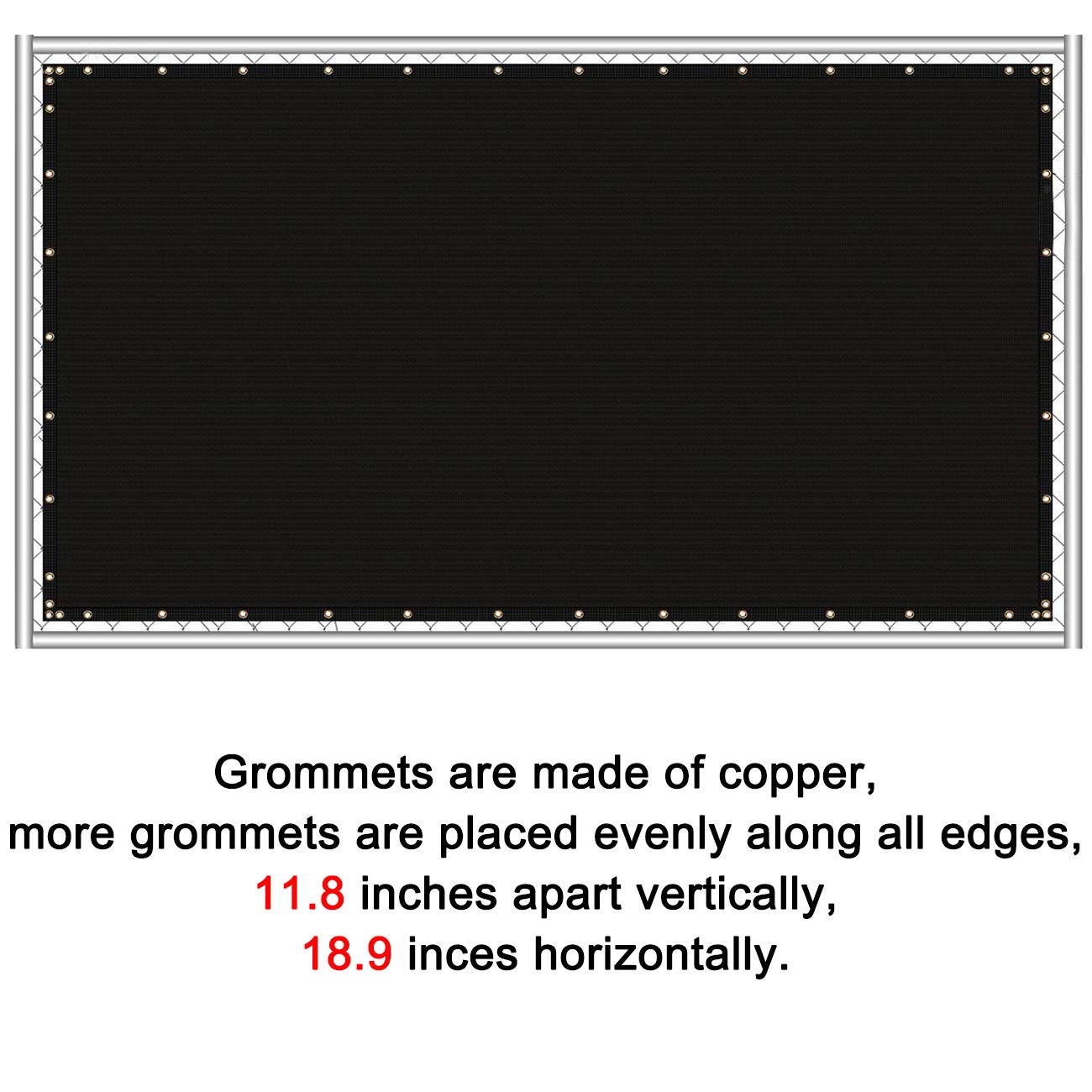Sunnyglade 6 feet x 50 feet Privacy Screen Fence Heavy Duty Fencing Mesh Shade Net Cover for Wall Garden Yard Backyard (Black, 6 ft X 50 ft)