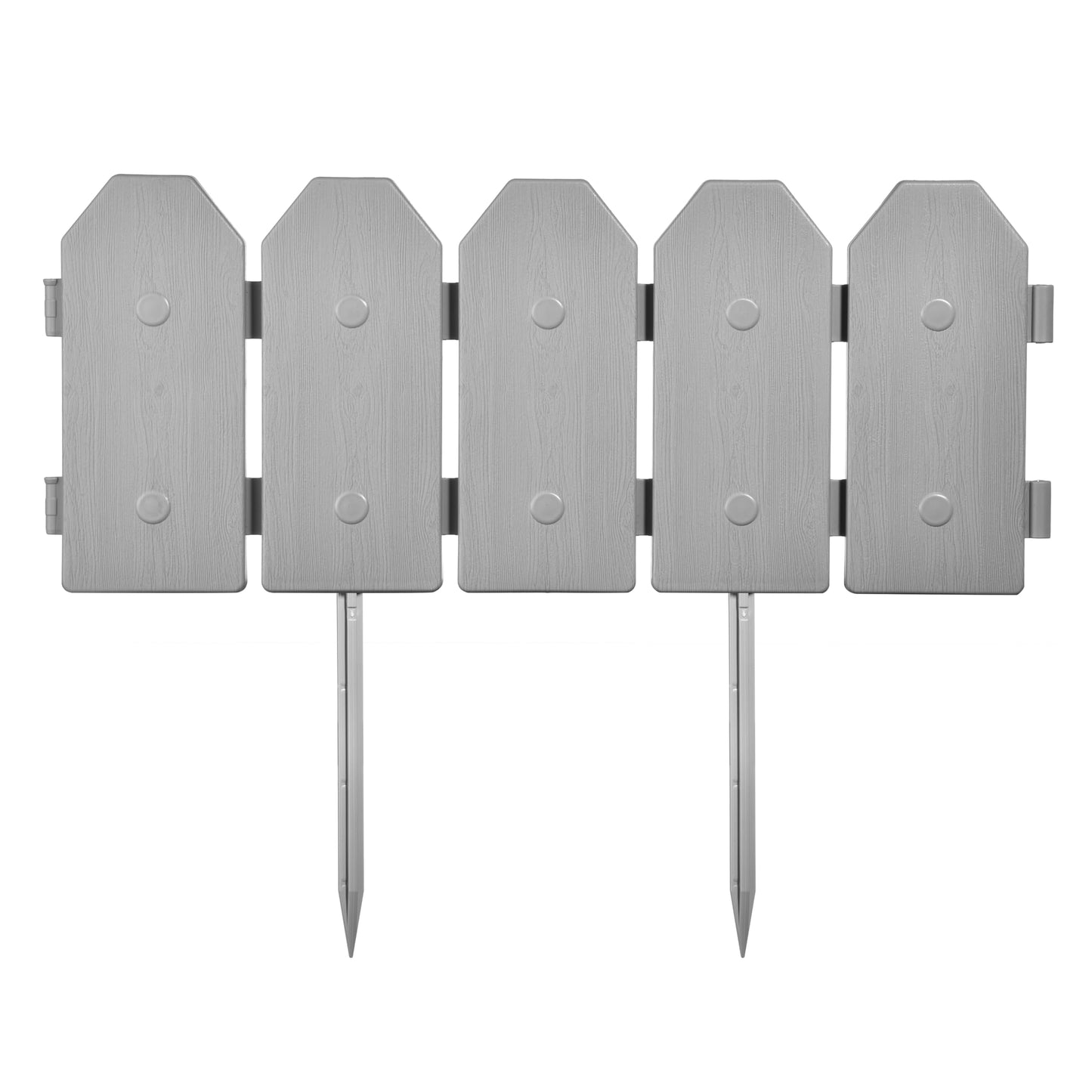 Evelyne Garden Border Edging: Wooden Grain Fence Dog Ear Design - Landscaping Fence Liner Lawn Edge Barrier - Decorative Lawn Landscape Panels Elements -Landscaping Edging (Gray, 10ft.)