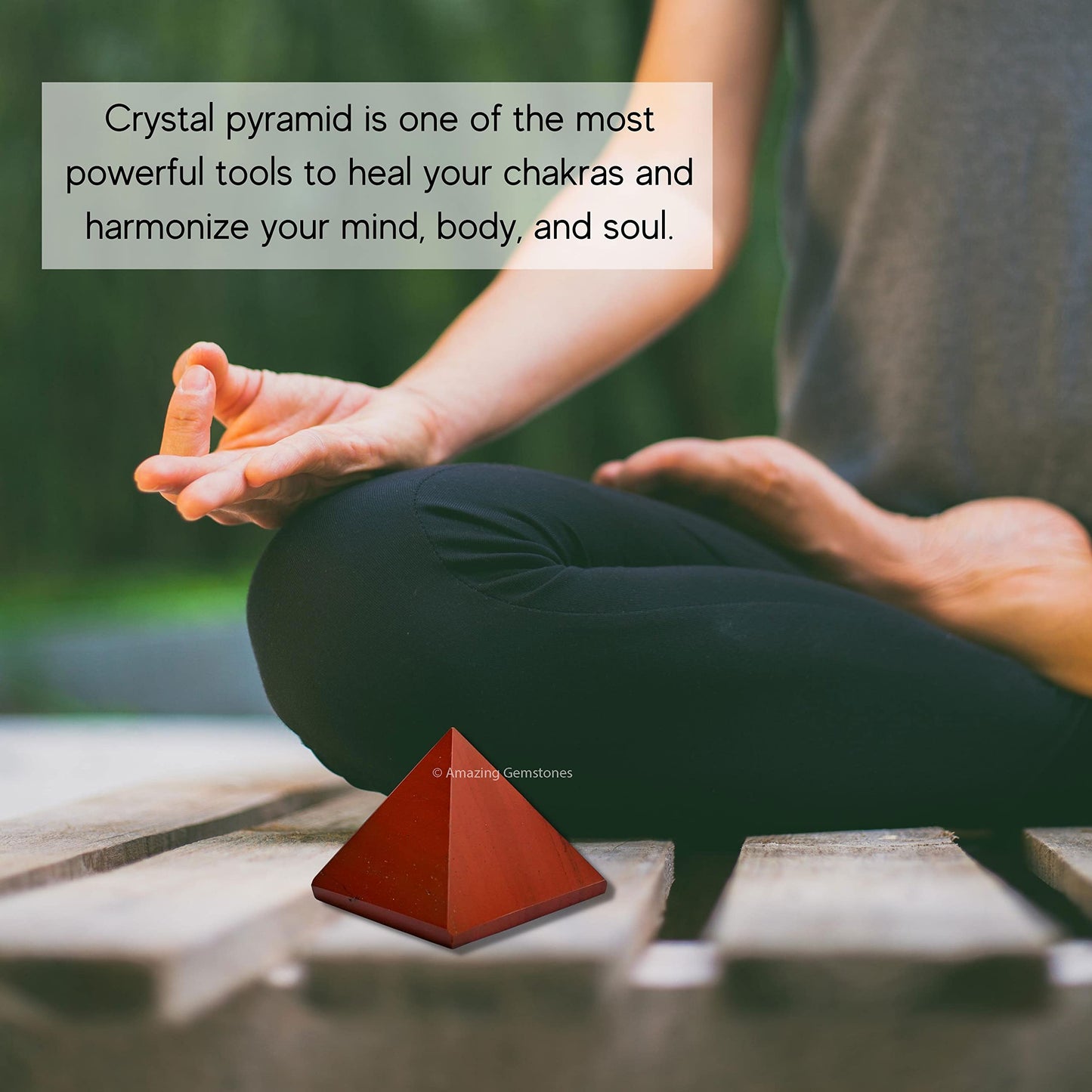 Amazing Gemstone Red Jasper Pyramid Crystal Healing Stones - 2" Great Pyramid Figurine of Natural Stone Pyramid for Meditation, Reiki, Chakra Balancing and Crystal Pyramids Grid