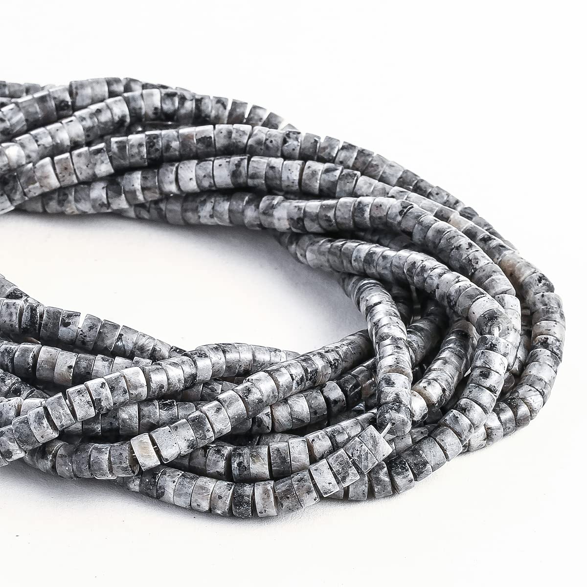 Natural Spectrolite Stone Spacer Beads 6x3mm 38cm/str Flat Round Loose Semi Gemstone Caps for Making Bracelets Necklace