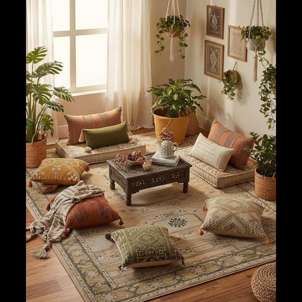 SN ALEFHOME Handmade Rectangular Wool Rug – Ellington Tribal Pattern | Washable & Non-Slip Area Carpet for Living Room & Home Interior(2'6x8' ft_Beige)