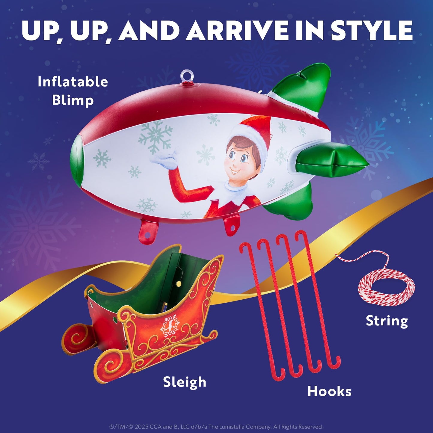 The Elf on the Shelf Polar Props Peppermint Blimp Ride - Limited 20th Anniversary Edition Elf Prop Set for High-Flying Elf Scenes - Scout Elf Not Included