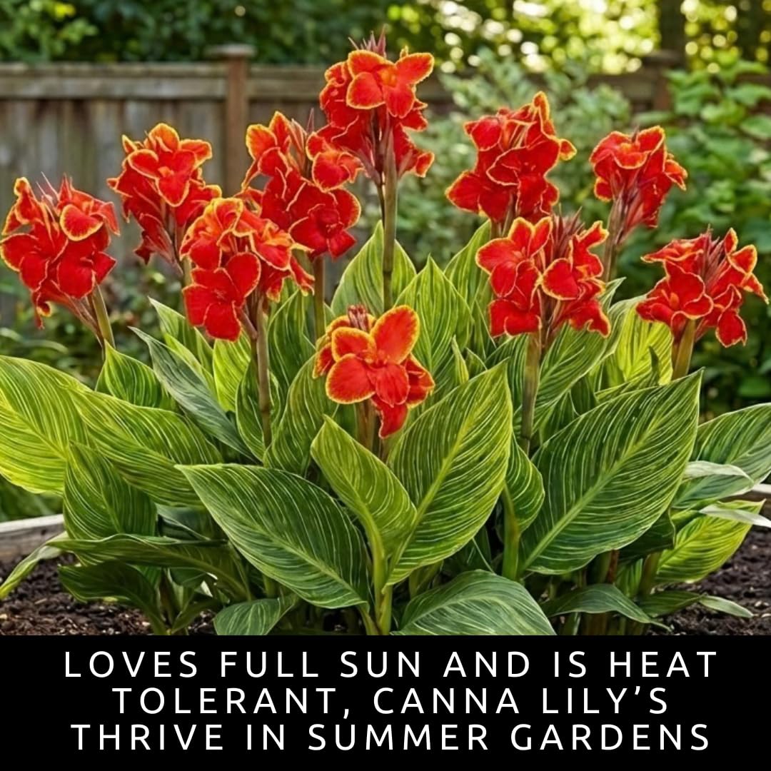 Lucifer Canna Lily Bulbs for Planting – Bright Red Flowers with Golden Yellow Edges – Tropical Summer Blooming Plants – Premium Canna Rhizomes (1 Bulb)