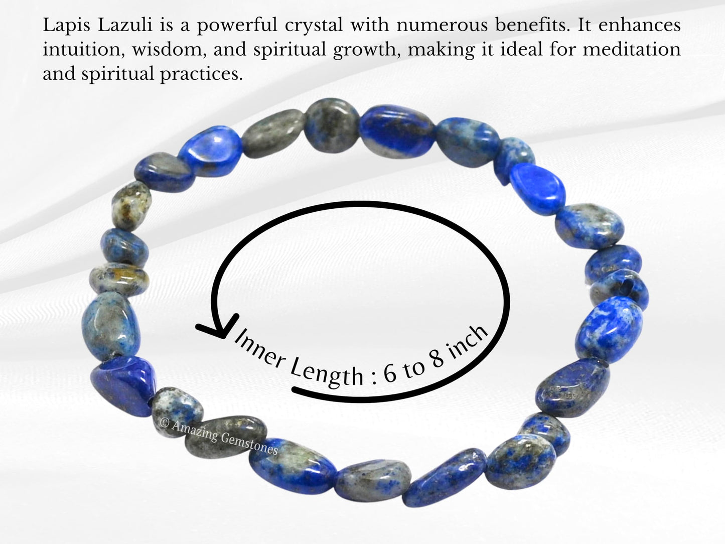 Amazing Gemstone Lapis Lazuli Bracelet - Chakra Protection Mens Lapis Lazuli Tumbled Stone Bracelet Gemstone Beaded Pulseras Para Hombres Mujer Christmas Stocking Stuffers