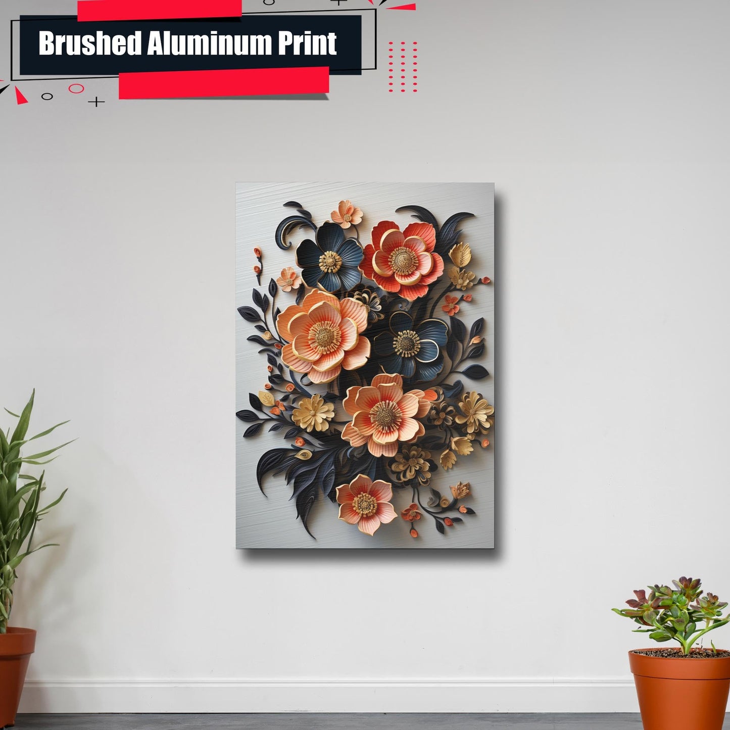 Scandinavian Folk Art, Black and Beige Abstract Botanical Wall Art for Scandinavian Home Decor, Poster, Art Decor