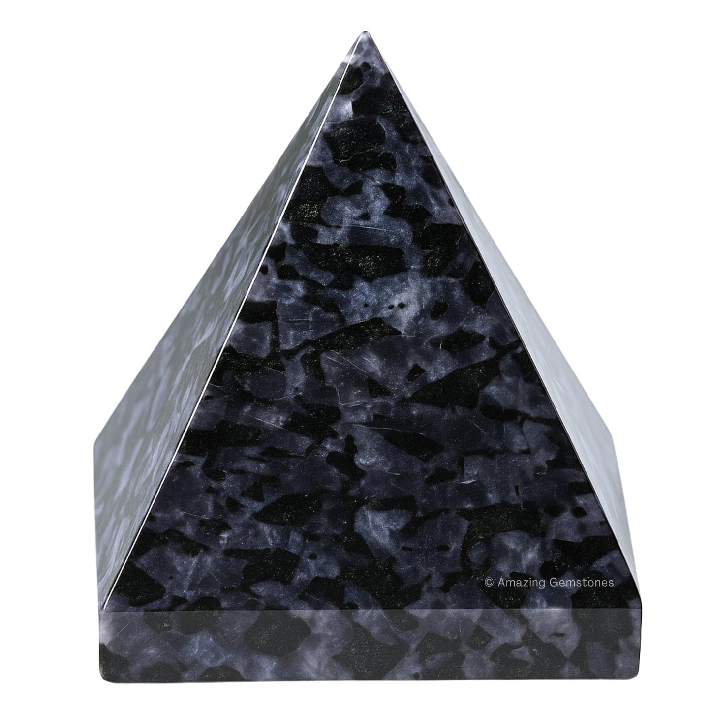 Amazing Gemstone Indigo Gabbro Pyramid Crystal Healing Stones - 2" Great Pyramid Figurine of Natural Stone Pyramid for Meditation, Reiki, Chakra Balancing and Crystal Pyramids Grid