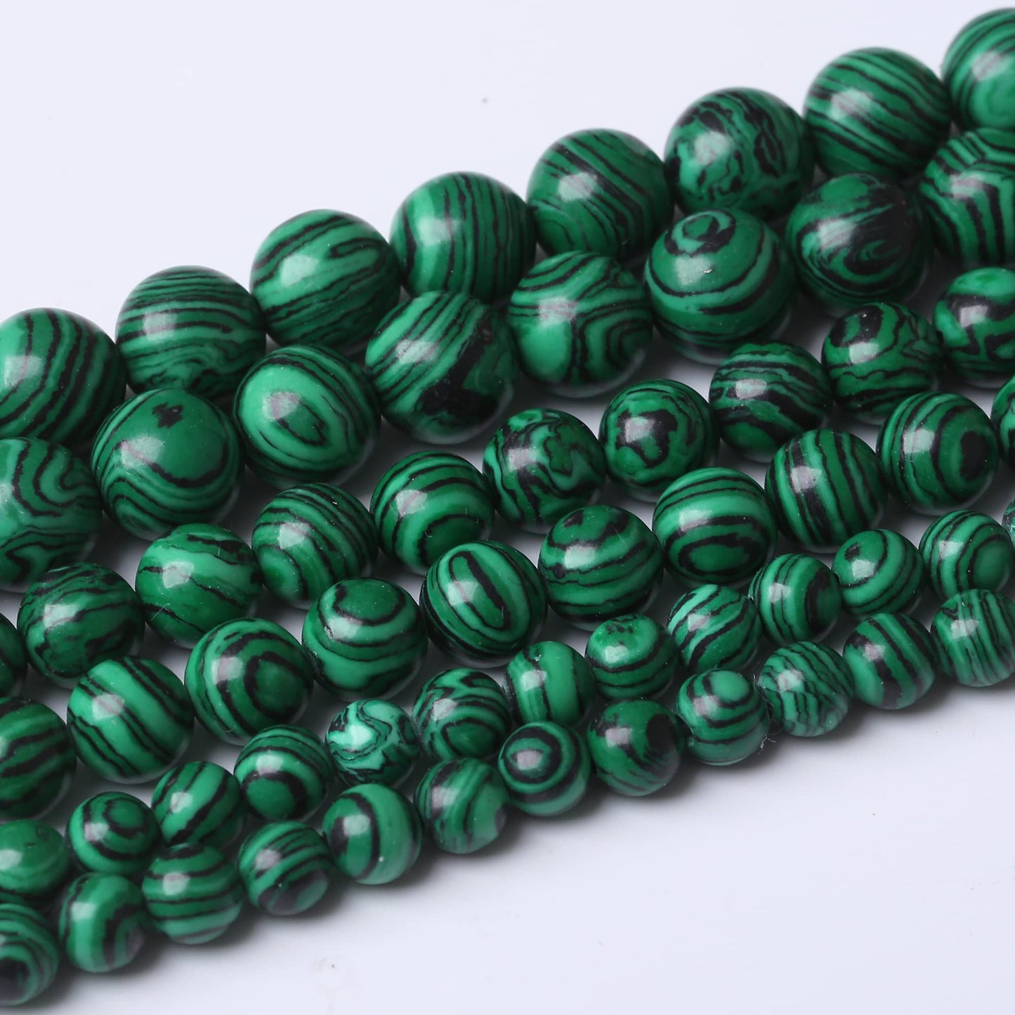 10MM Green Malachite Round Loose Beads Natural Gem Beads Crystal Energy Stone Beads for Jewelry Making DIY Bracelet Necklace