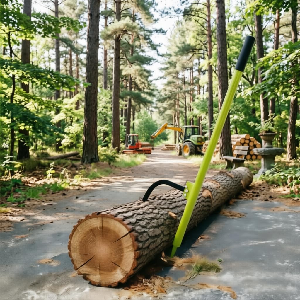 OAOLOWF 51" Log Peavey, Adjustable Heavy Duty Log Roller Cant Hook, Opening Felling Log Roller with Rubber Grip, Log Cant Hook Logging Tools for Rolling, Raising, Turning Logs up to 19" Dia