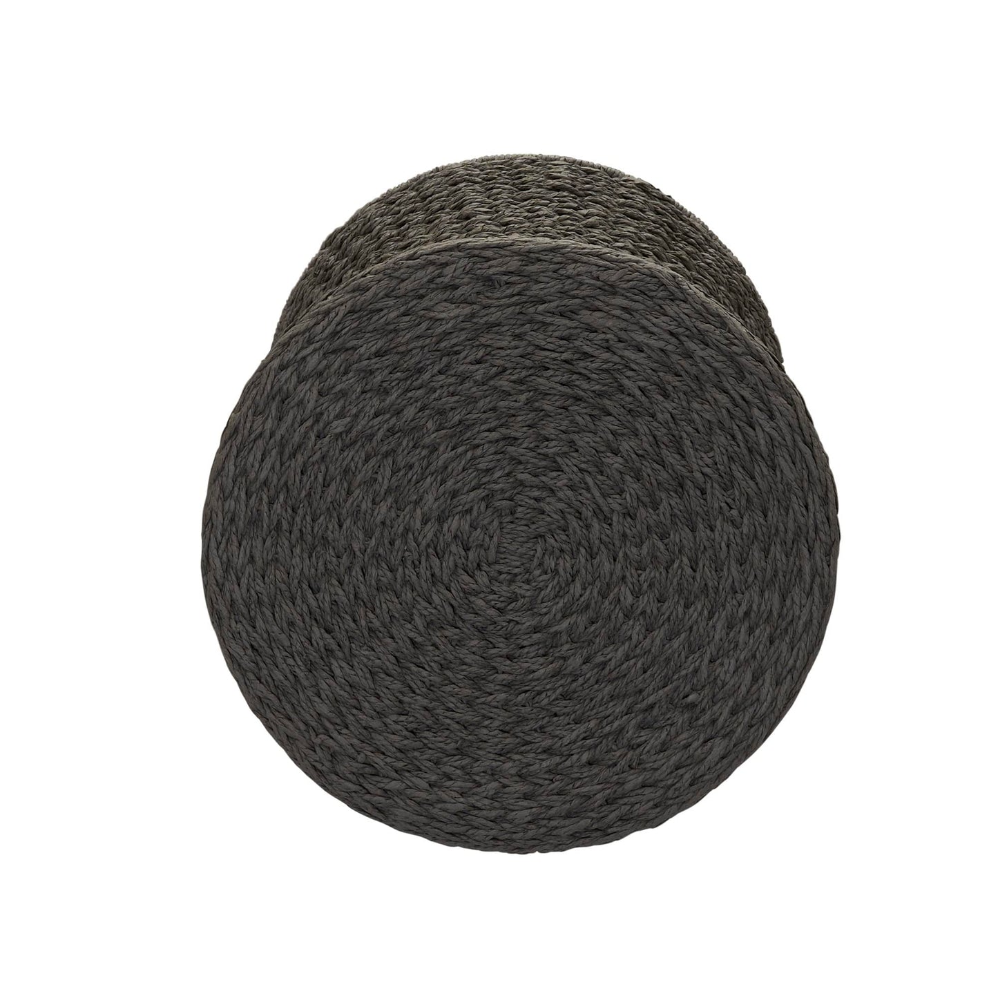 Household Essentials Handwoven Paper Rope Stool with Hourglass Shape, Gray