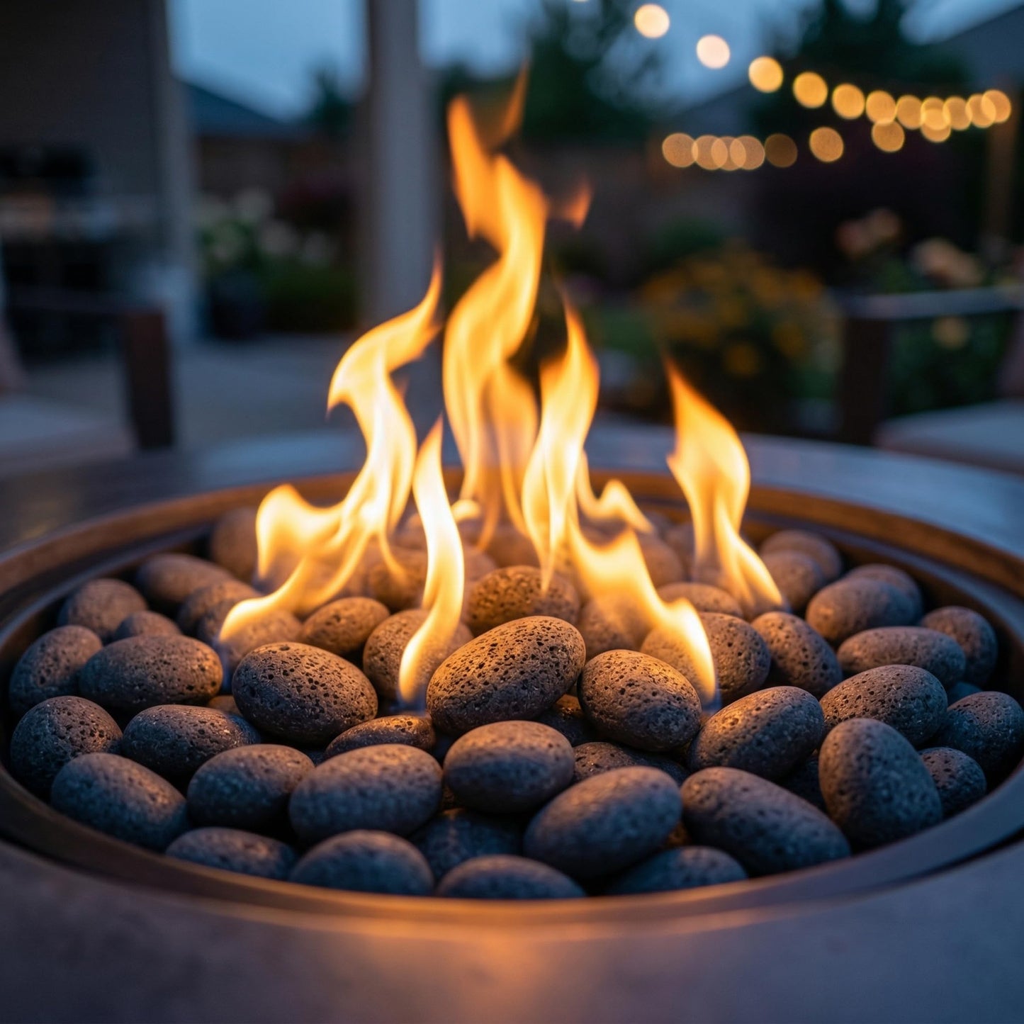 Midwest Hearth Natural Tumbled Lava Stones for Gas Fire Pit and Fireplace | Extra Large (3"–5") | Smooth Round Volcanic Rock | 10 Lbs