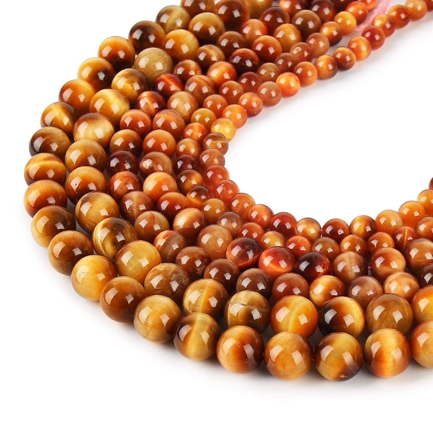 Natural Orange Tiger Eye Beads, Grade AAA Gemstone Round Loose Beads 10MM 40PCs Bulk Lot Options, Semi Precious Stone Beads for Jewelry Making