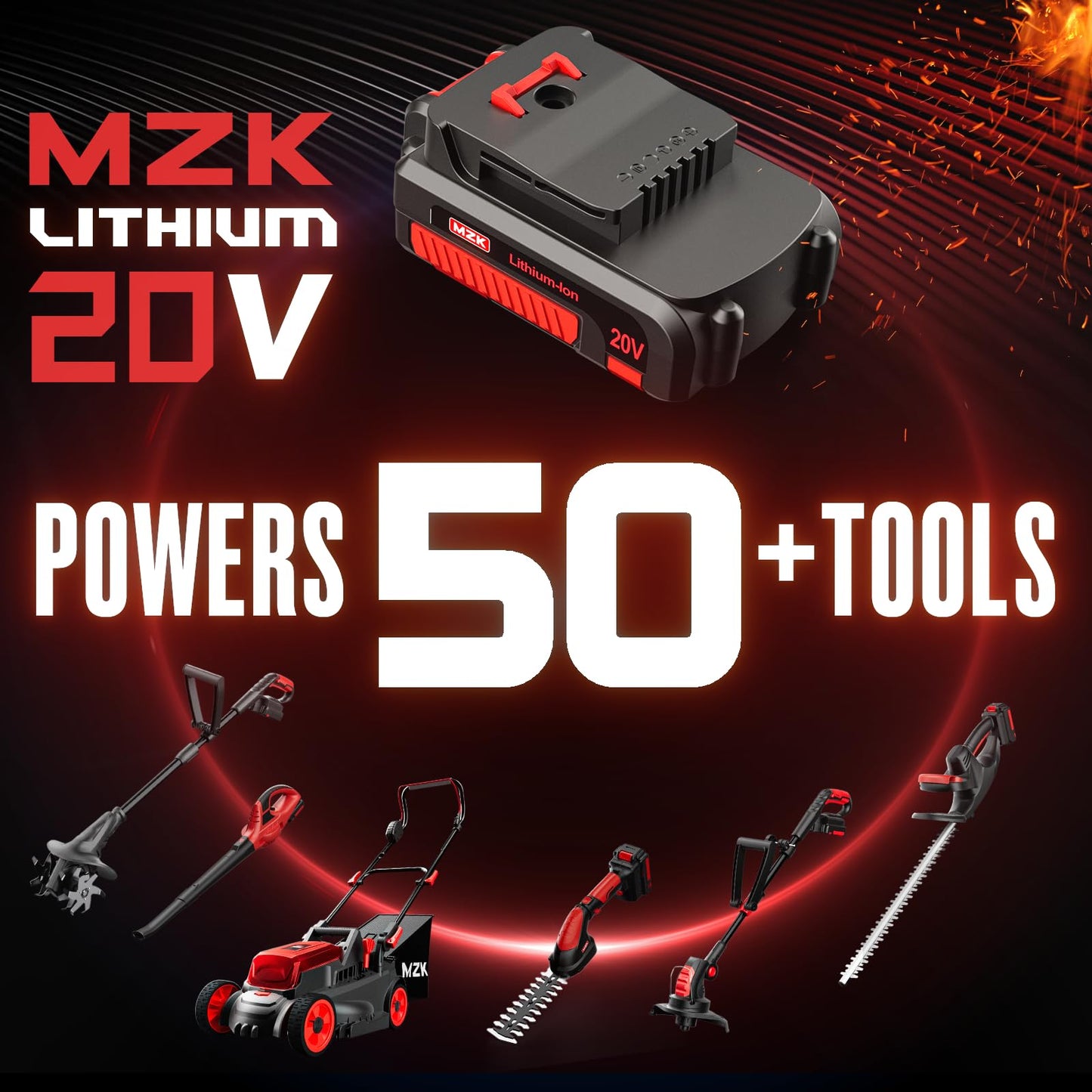 MZK 22'' Cordless Hedge Trimmer, 20V Bush Trimmer, Handheld Hedge Cutter, Grass Shrub Trimmer, Lightweight & Compact Trimmer(Battery & Charger Included)