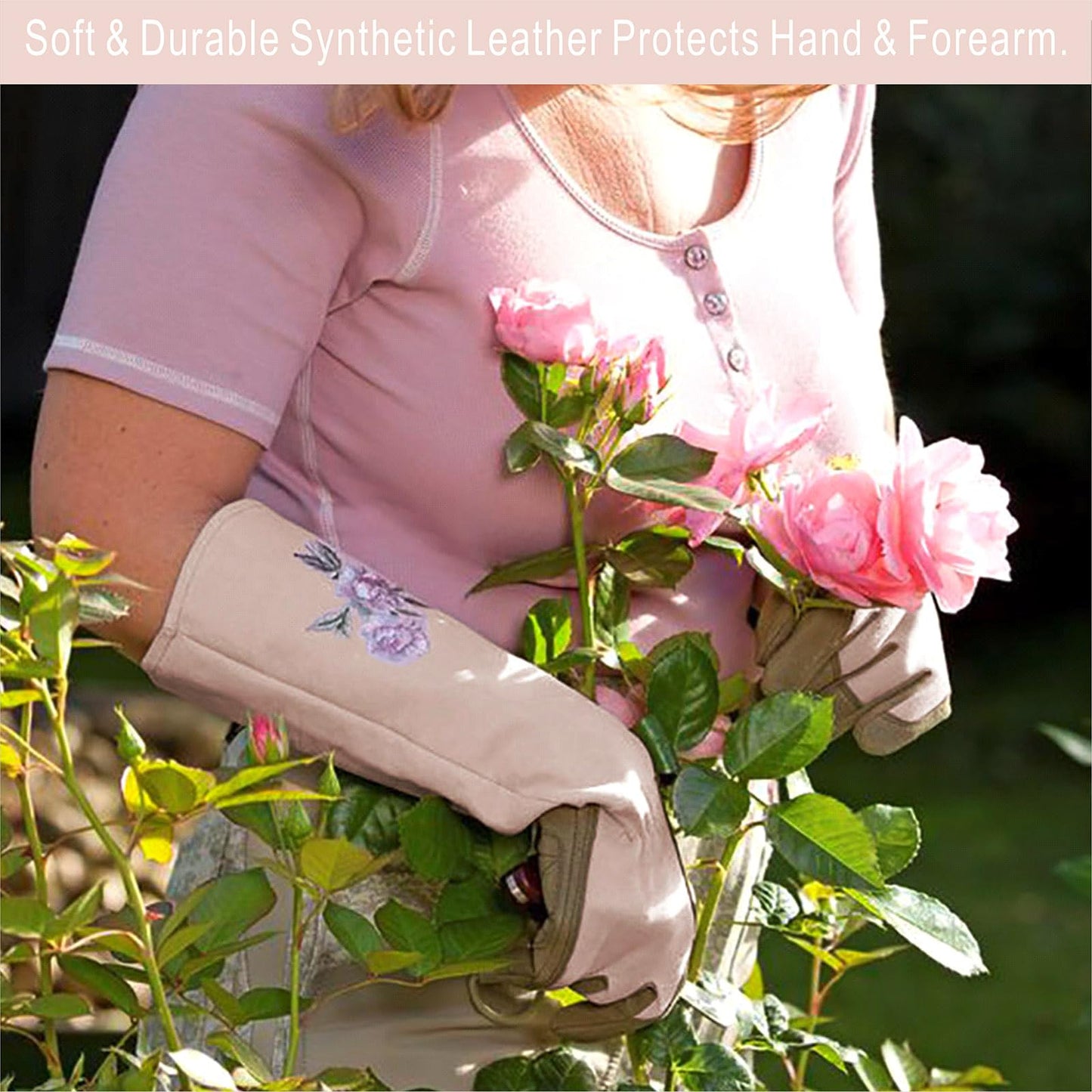 Intra-FIT Long Gardening Gloves for Women,Durable Rose Pruning Gloves Thorn Resistant for Weeding Planting Digging(X-Large,1 Pair)