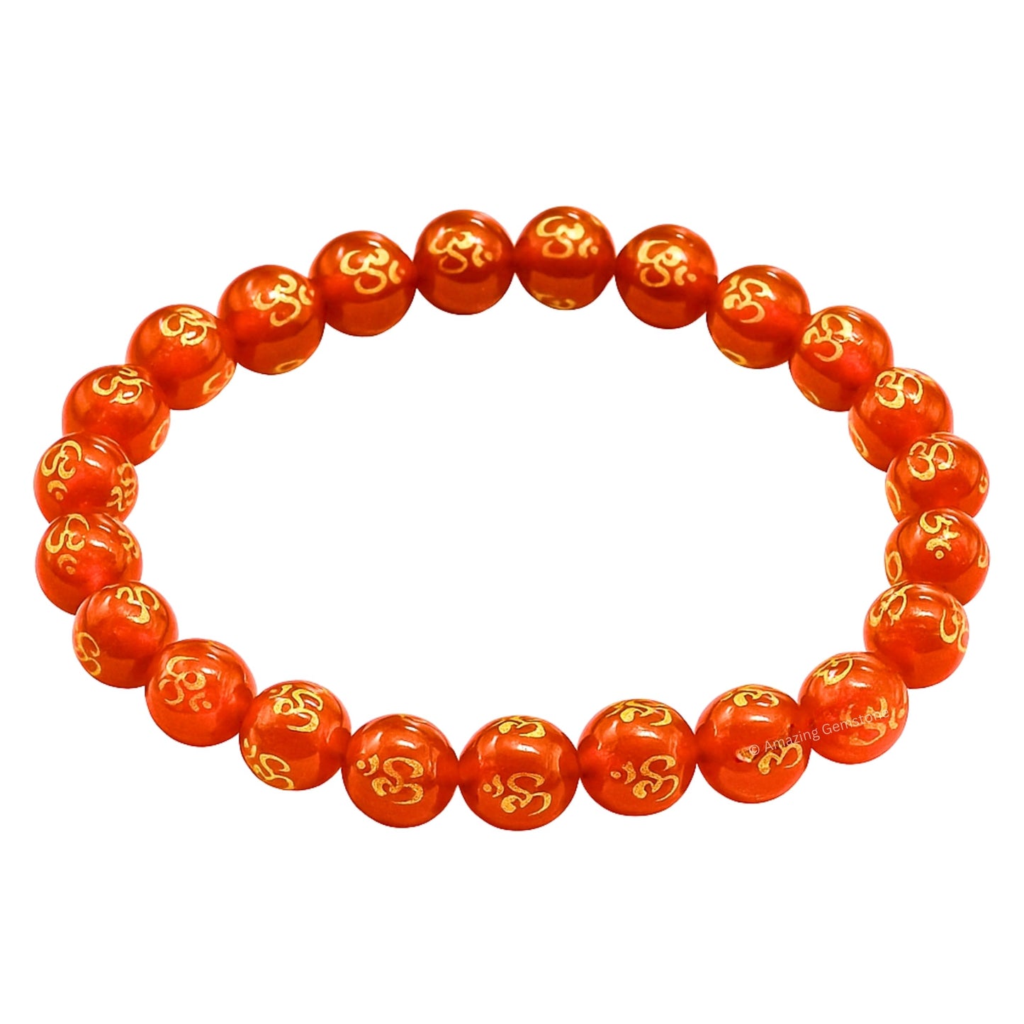 Amazing Gemstone Crystal Bracelet for Women Men's Gifts - Protection Healing Crystal Bracelet - 8mm Gemstone Beaded Stretchable Bracelet Pulseras Para Hombres Mujer Stocking Stuffers Mothers Day Gift (Red Agate OM)