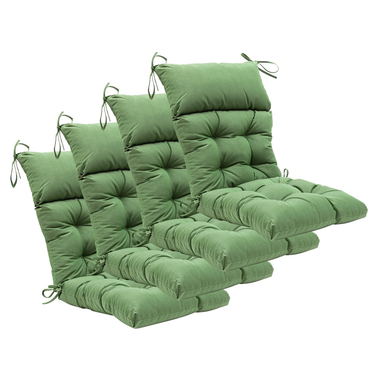 QILLOWAY Outdoor Rocking Chair Cushion 43.4x21 Inch, 100% Polyester Waterproof Patio Rocking Chair Cushion, High Back Weatherproof Chair Pad for Adirondack & Outdoor Furniture, Dark Green