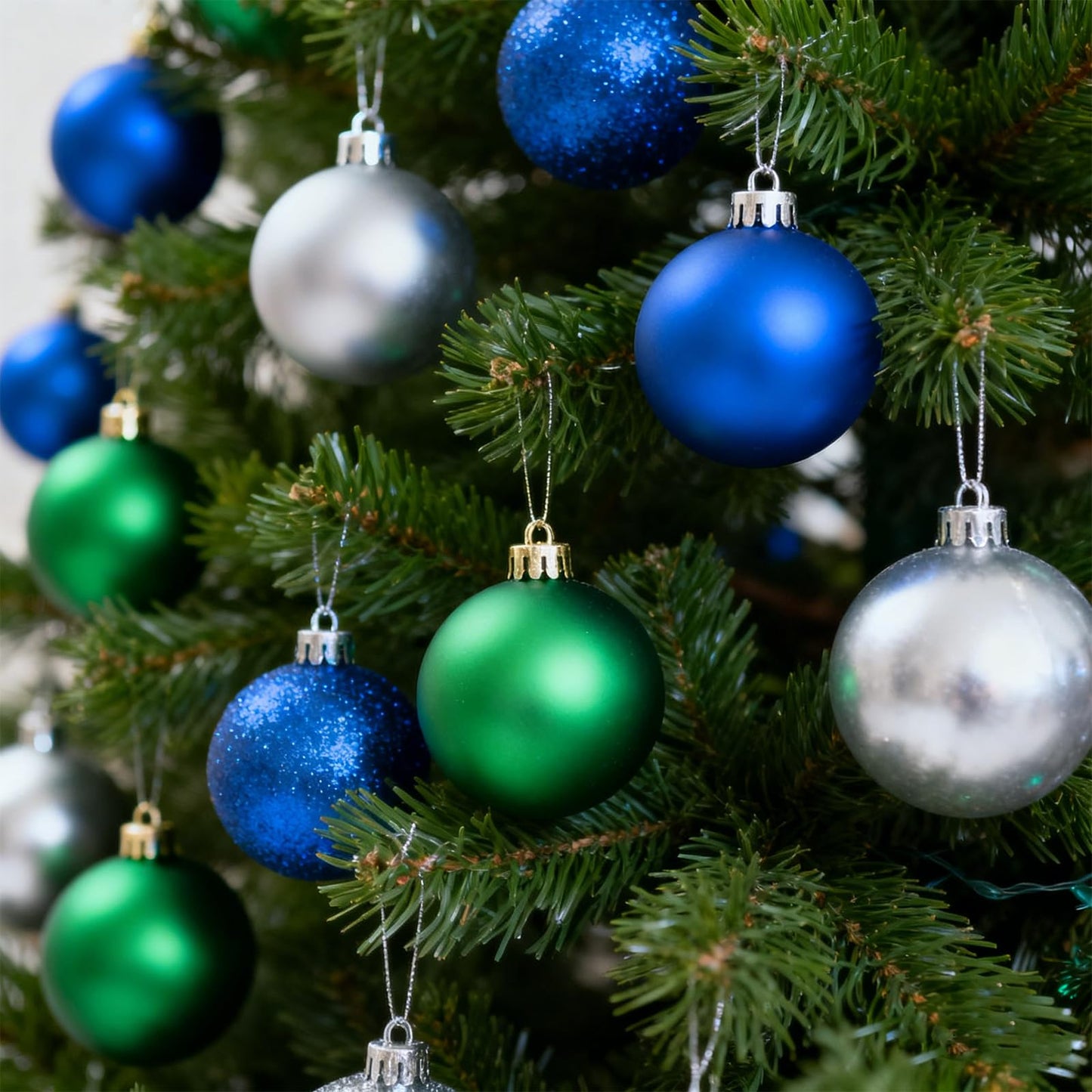 24ct Silvery Christmas Ball - 1.18 Inch Shatterproof Christmas Tree Decoration Ornaments Hanging Ball for Xmas Tree, Holiday, Wedding, Party