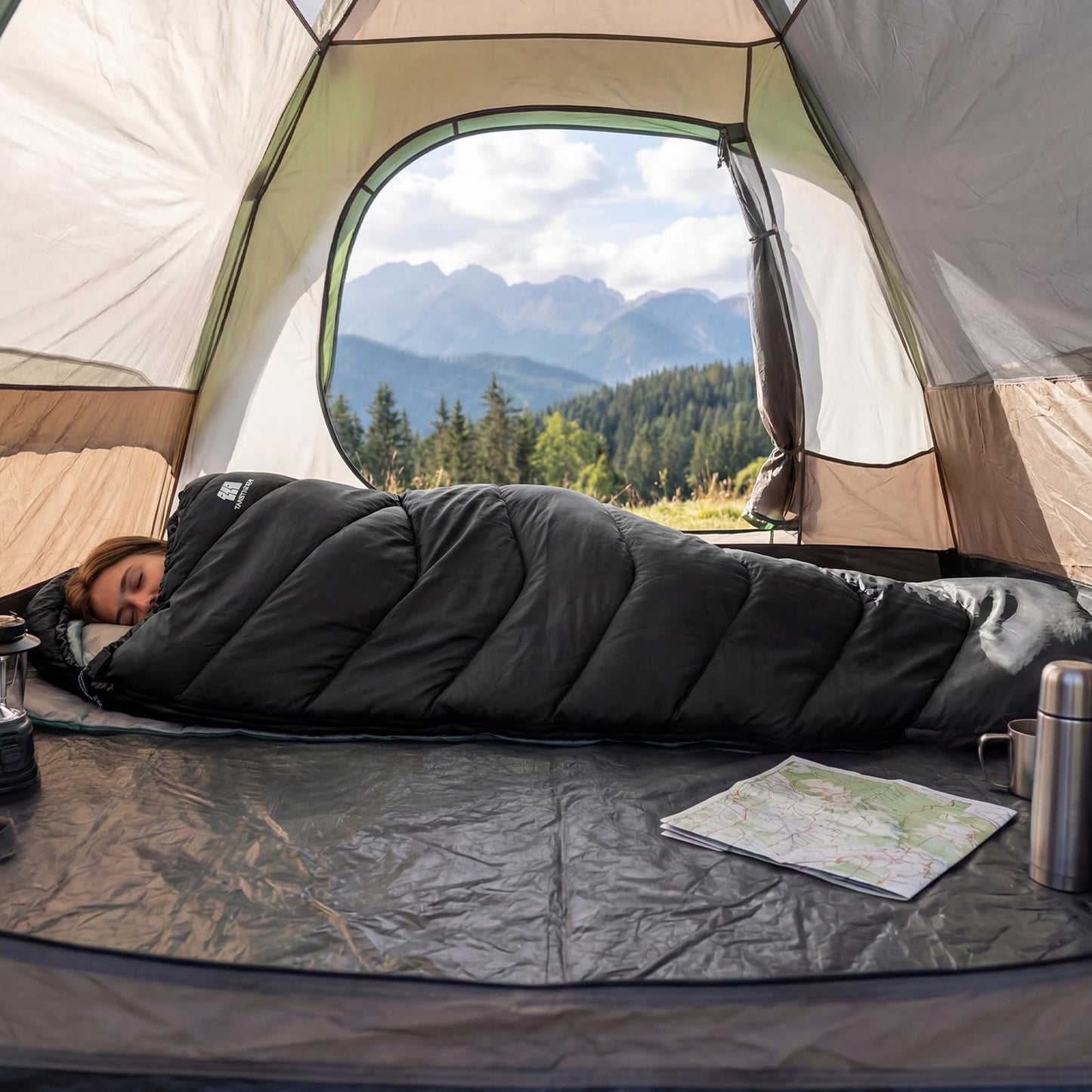 TANSTRIDER Sleeping Bags for Adults Cold Weather,3-4 Season 4lb Lightweight Sleeping Bag for Kids Girls Boys with Compression Sack,Camping Essentials Gear, Hiking,Travel,Backpacking,Outdoor & Indoor