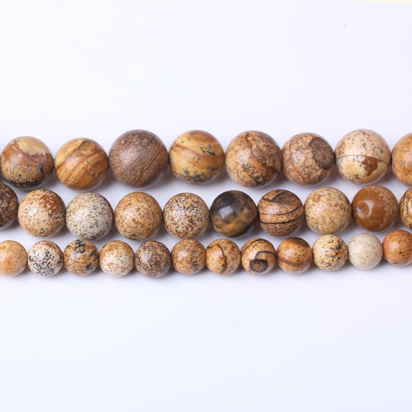 10MM Pictures Jaspers Round Loose Beads Natural Gem Beads Crystal Energy Stone Beads for Jewelry Making DIY Bracelet Necklace