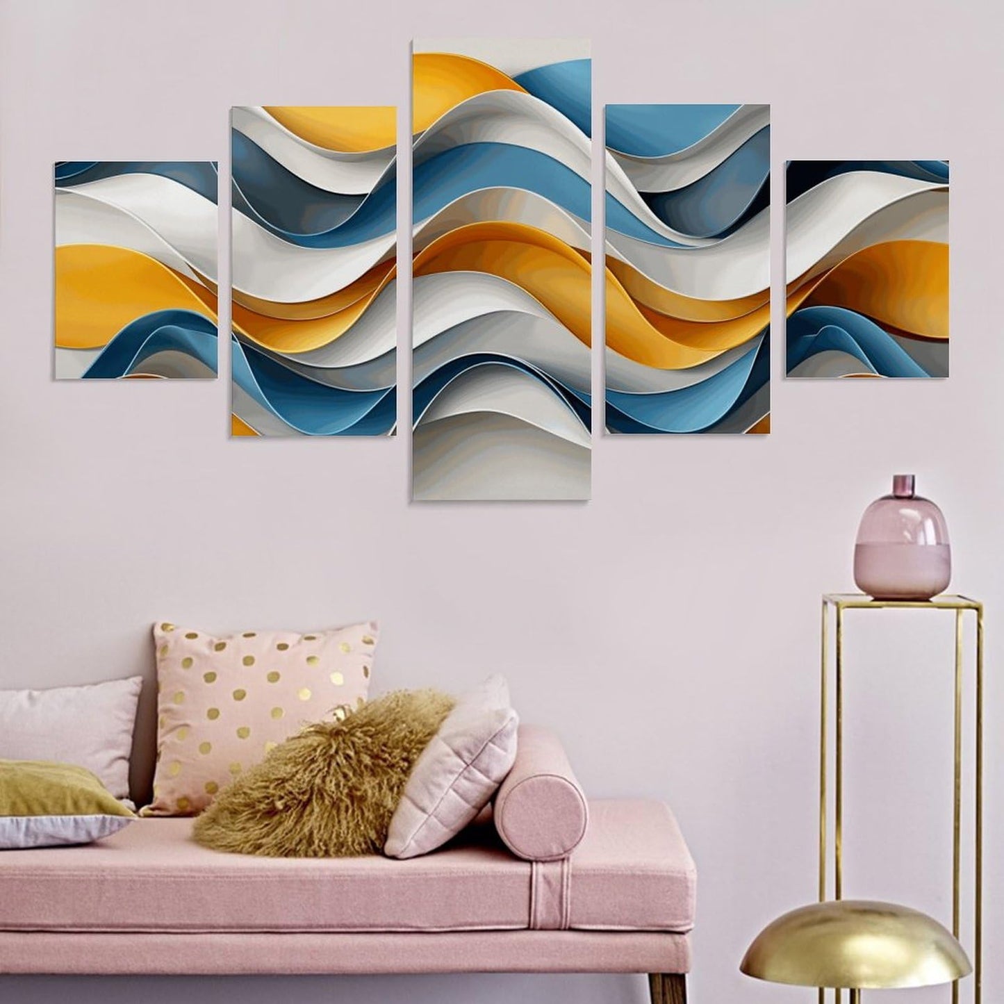 BNSSJAVS Canvas Wall Art 5 Pieces, 60 x 32 in / 153 x 82 cm, Large Photo Modern Decorations 5 Panels, Poster Art Printed Artwork for Home Improvement, Living Room Accessory - Artistic patterns