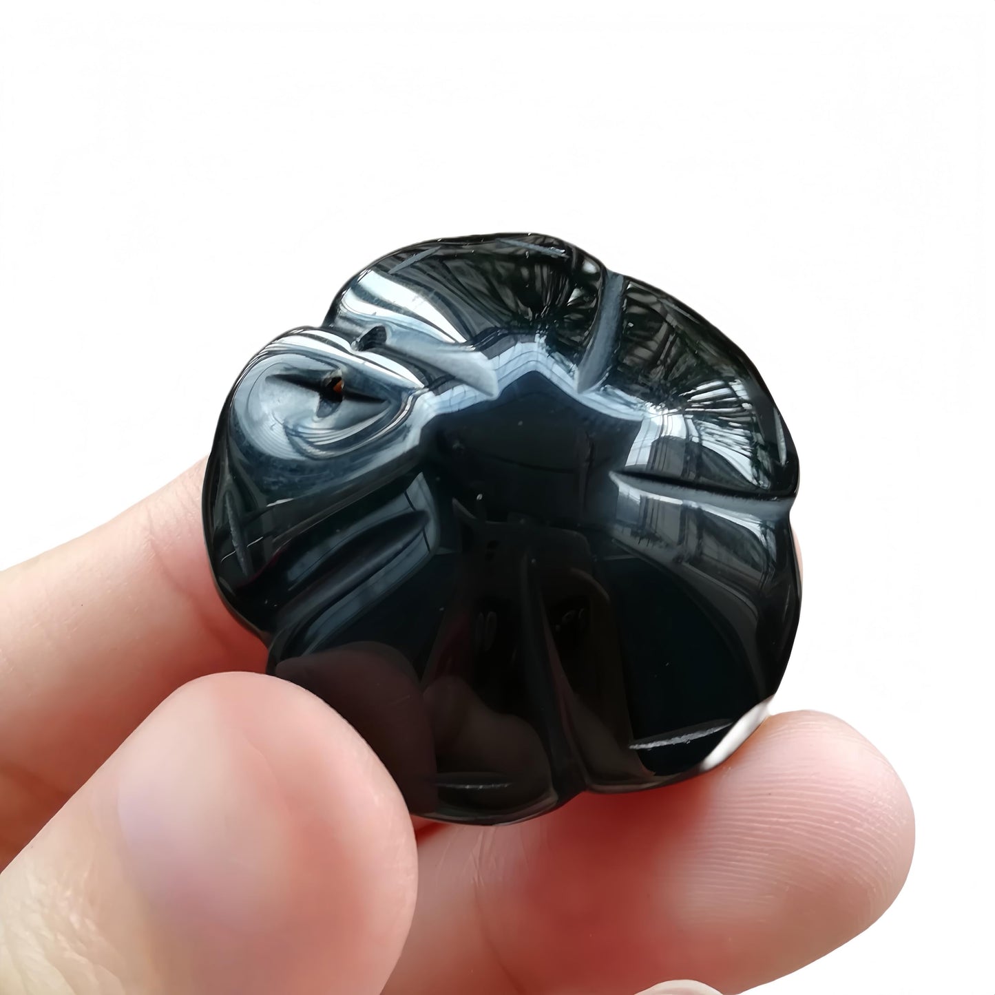Sunshcat Natural Black Obsidian Crystal Rose Pendant,Three Dimensional Carved Healing Meditation Jewelry Crystals and Healing Stone Figurine,Suitable for DIY Jewelry Making and Valentine's Day Gift
