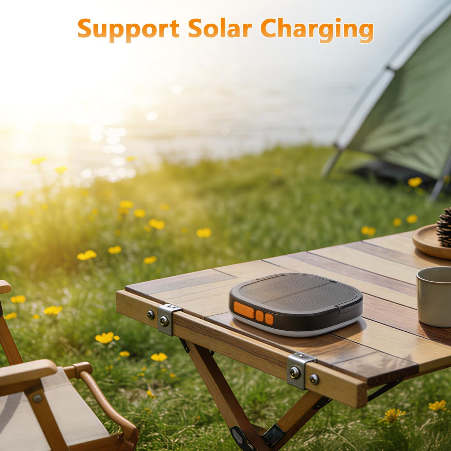 Solar Camping Lights, Solar Camping Lantern Rechargeable 5000mAh LED 5 Light Modes IP65 Waterproof with USB Charging – Lanterns for Power outages Hurricane, Hiking, Fish, Emergency, and Home