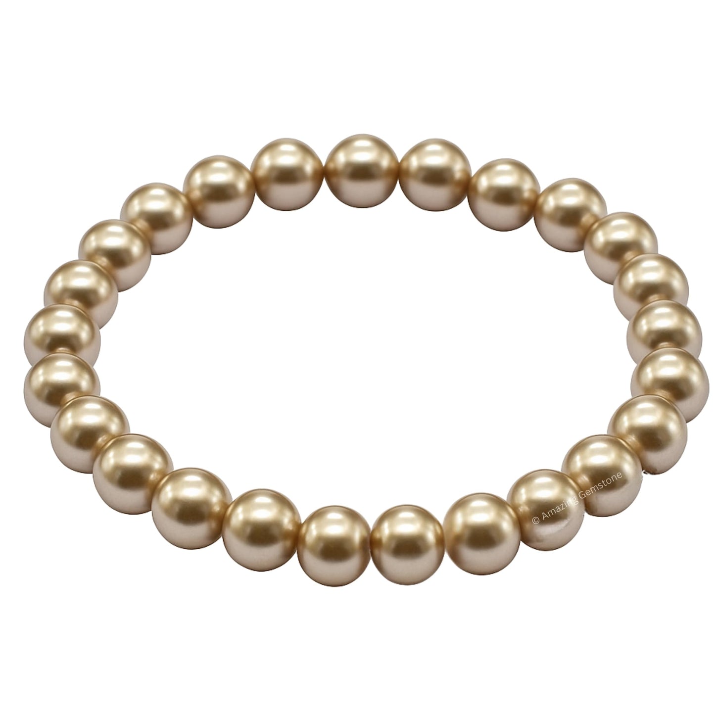 Amazing Gemstone Crystal Bracelet for Women Men's Gifts - Protection Healing Crystal Bracelet - 8mm Gemstone Beaded Stretchable Bracelet Pulseras Para Hombres Mujer Stocking Stuffers Mothers Day Gift (Champagne Pearl)