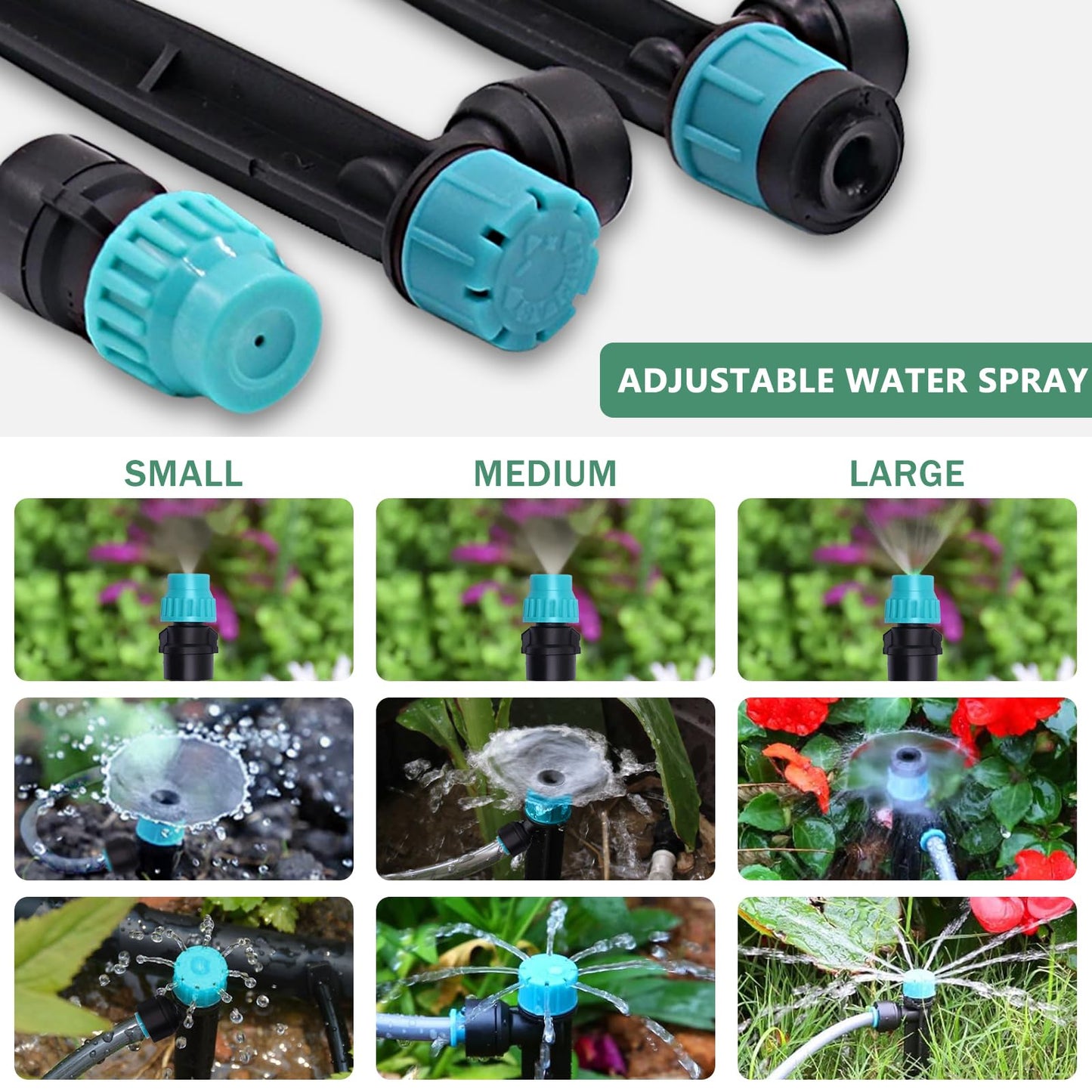 230FT Drip Irrigation System, Quick-Connect Automatic Garden Watering Misting System, with 1/2 inch and 1/4 inch Distribution Tubing, Drip Irrigation Kit for Lawn, Greenhouse, Patio