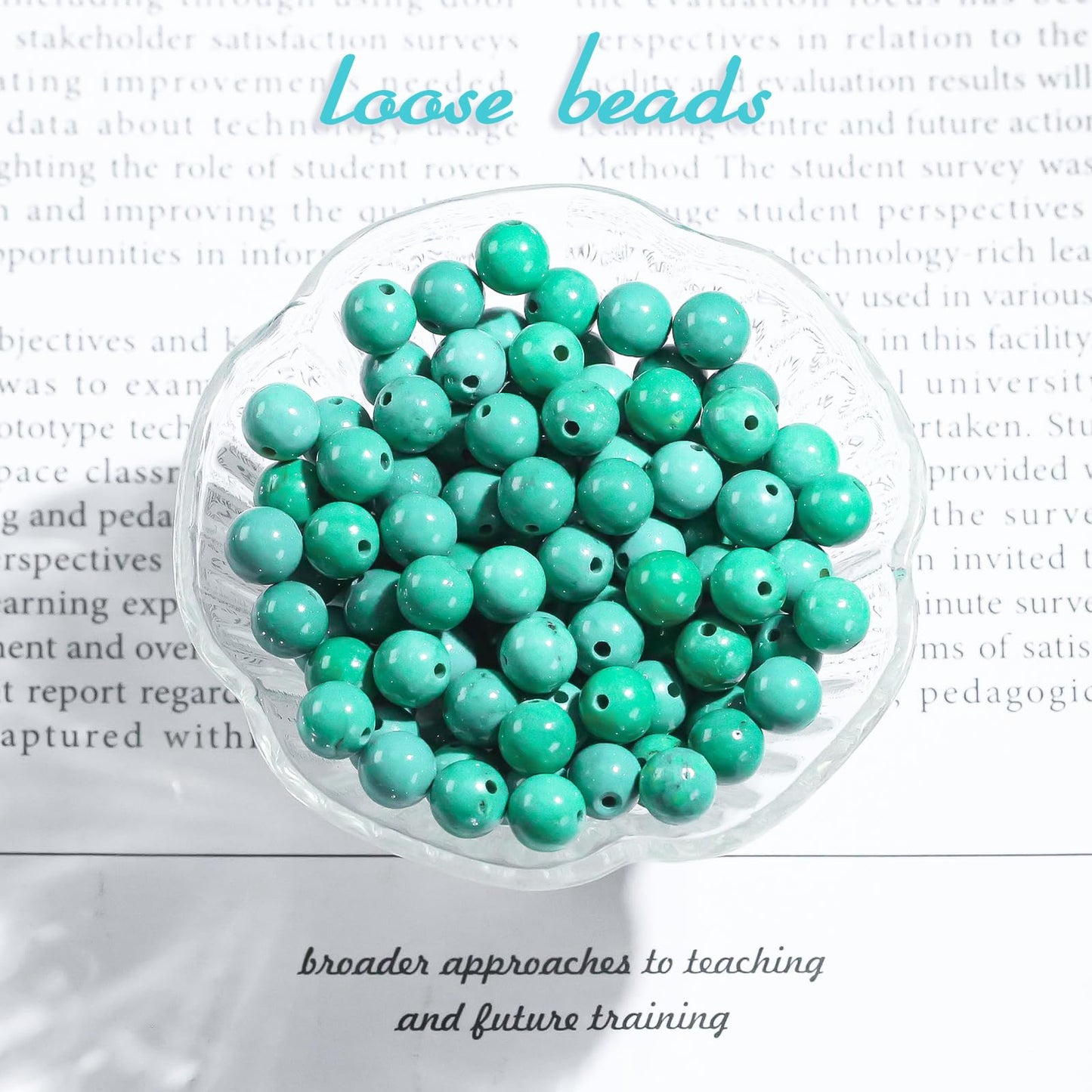Natural Gemstone Round Loose Beads for Jewelry Making DIY Crystal Energy Healing 1 Strand 15" (Green Turquoise, 4mm (15"/Strand))