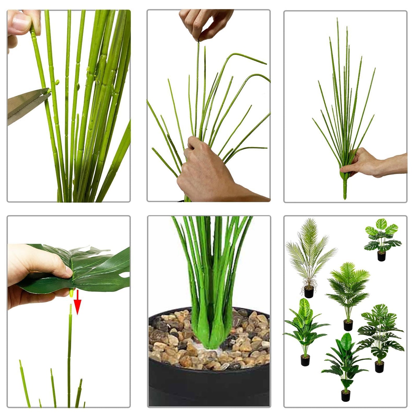 Rozwkeo Artificial Plants in Pots Large Fake Tree Floor Faux Tropical Plants Decorative Greenry House Potted Tall for Home Office Living Room Decor Indoor Garden Outdoor (80cm Tropical Banana)