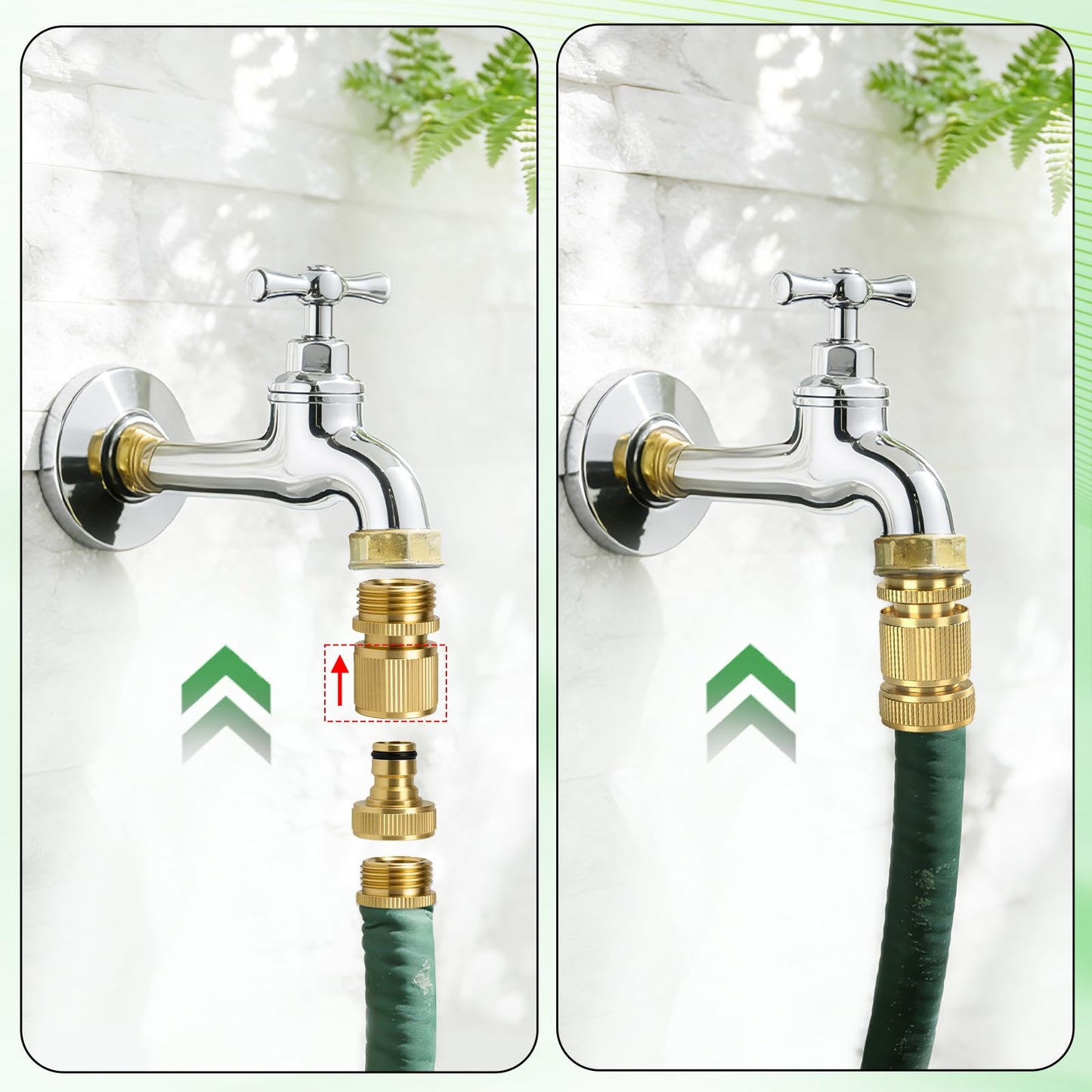 Dalmbox Solid Brass Garden Hose Quick Connect Fittings, 3/4" GHT,Quick Connect Kit, Female &Male Connectors with Extra Washers, Leak-Resistant, Quick Release Hose Connector for Garden Watering,4 sets