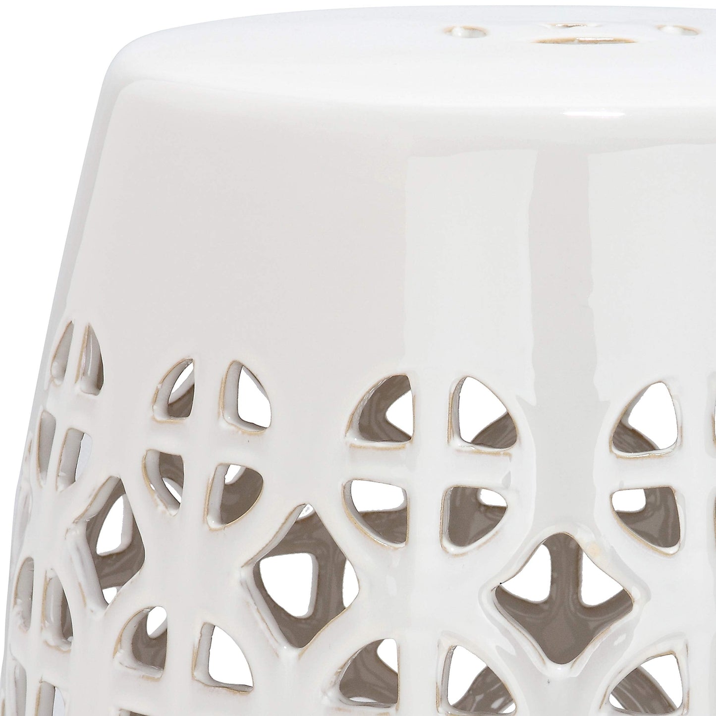 Safavieh Castle Gardens Collection Circle Lattice White Ceramic Garden Stool