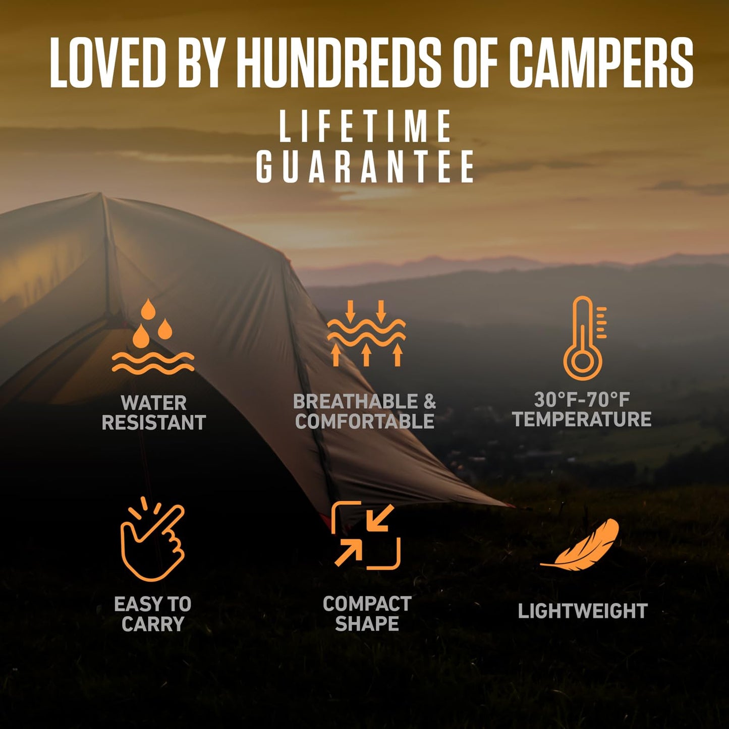 VENTURE 4TH 3-Season XXL Backpacking Sleeping Bag, Camping Sleeping Bags for Adults & Kids - Lightweight, Comfortable, Water Resistant, Ideal for Hiking, Camping & Outdoor – Silver/Black