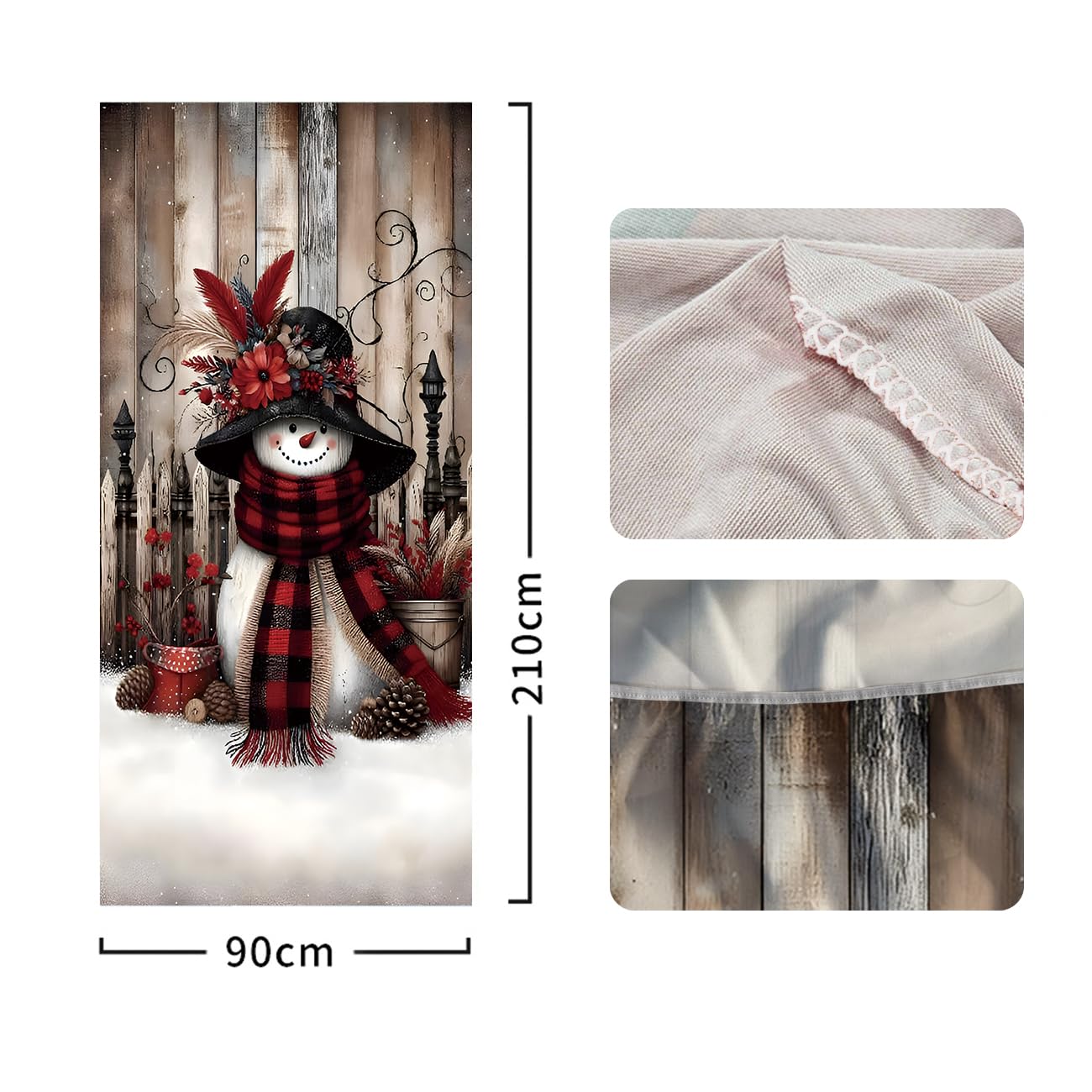 Irisbell Christmas Door Cover with Elastic,35'' x 83'' Stretchy Cloth Front Door Cover Decoration Christmas Party Banner Supplies for Indoor Outdoor (Pattern 1)