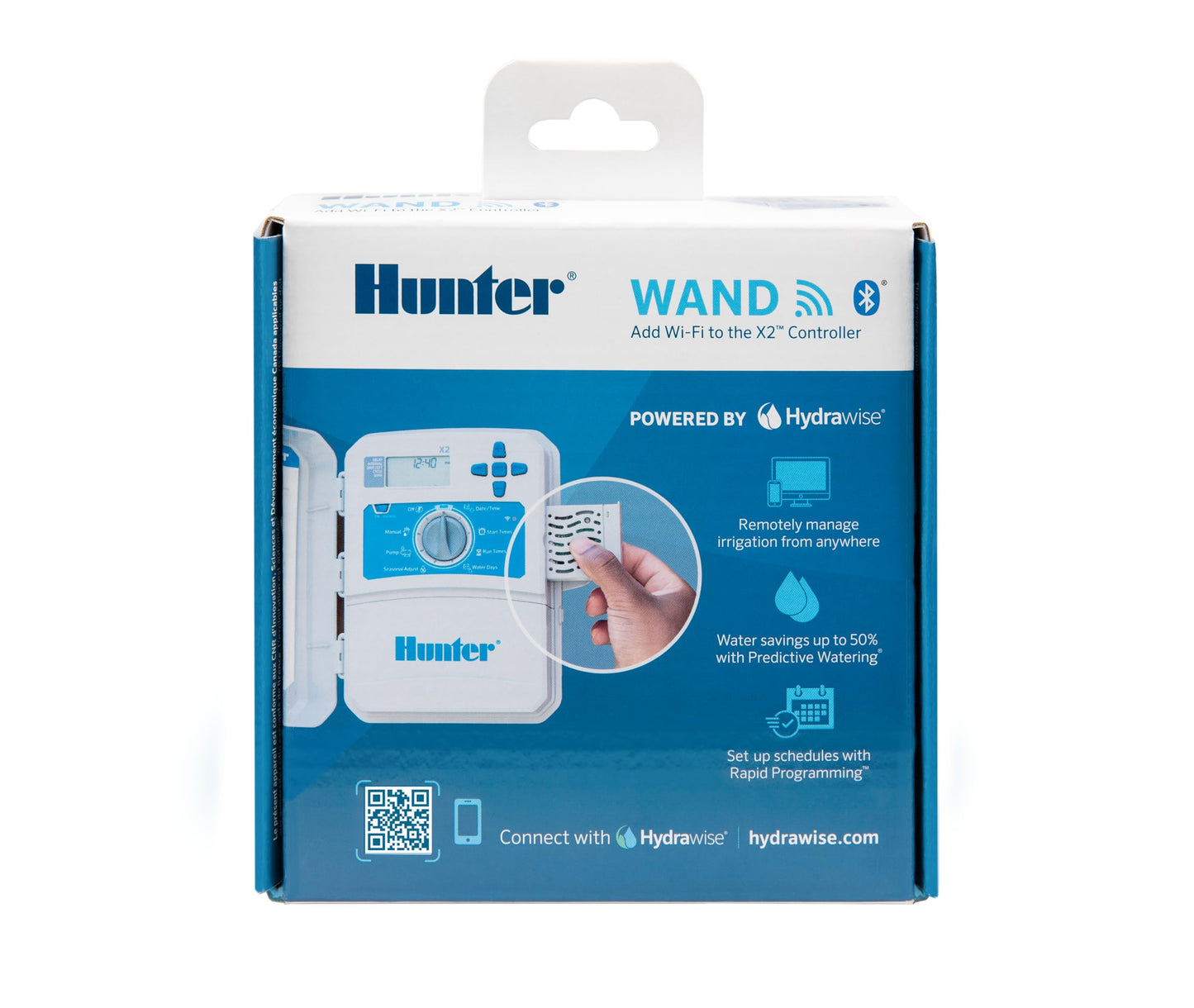 Hunter WAND Smart WiFi Module for X2 Sprinkler Controller, Hydrawise App, Remote Scheduling, 2.4GHz WiFi Only, Supports Bluetooth, Wi-Fi Direct & WPS Setup