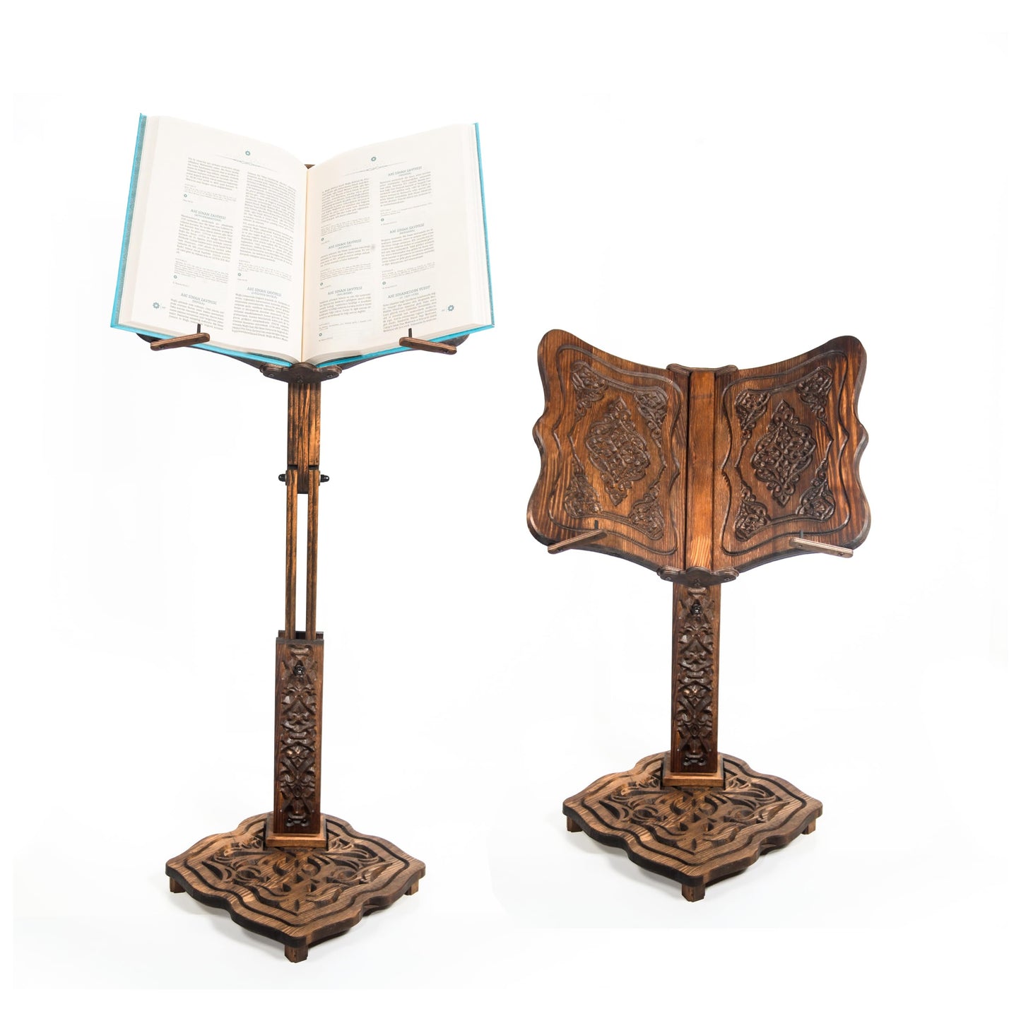 Big Size Adjustable Wooden Book Stand for Heavy Books | Quran, Bible, Dictionary, Cookbook Holder, Multifunctional Huge Bookstand
