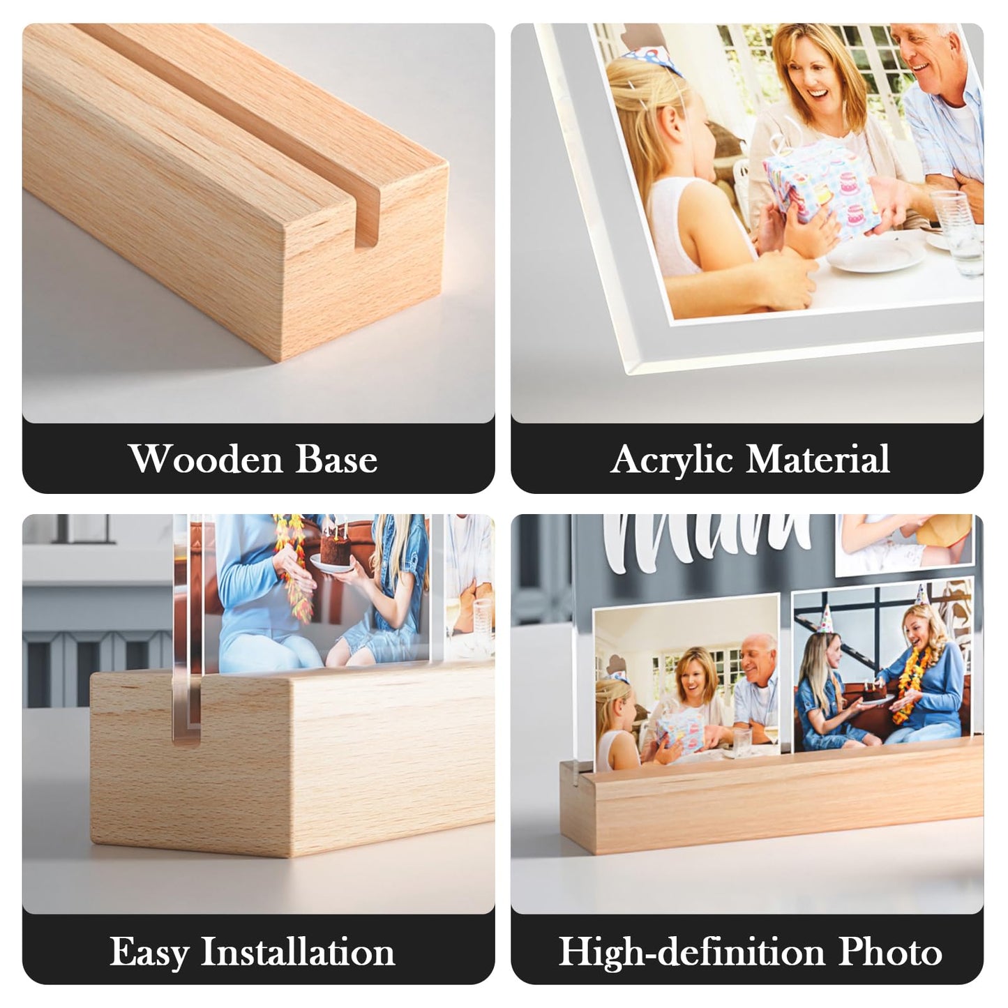 Custom Spotify Plaque, Custom Picture Frames, Personalized Acrylic Song Plaque Photo Frame, Personalized Anniversary Birthday Gifts for Women Men Her Him Girlfriend Boyfriend Couple Wife Mom Dad