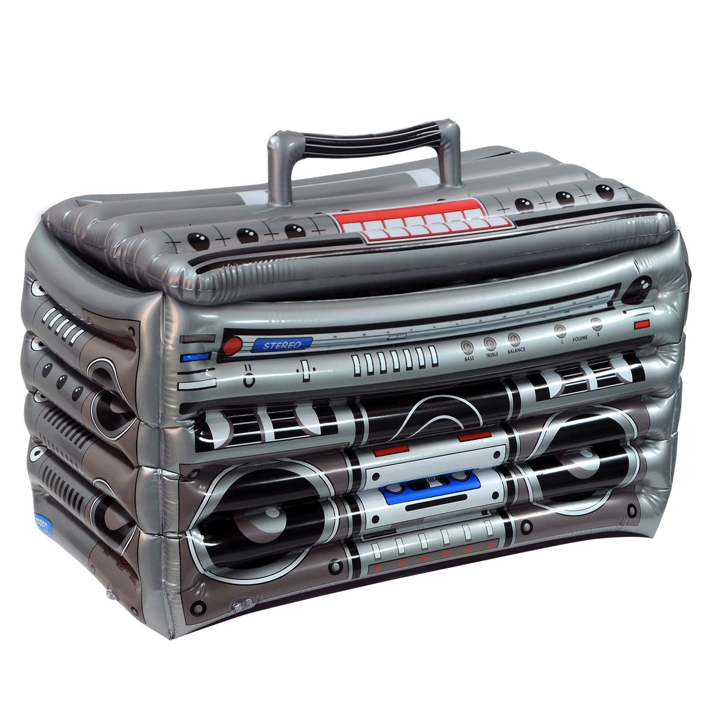Beistle Inflatable Boom Box Cooler, 16" x 24", Holds Approx. 48 12 oz. Cans " 80's Party Decorations, Inflatable Cooler for Parties, Drink Containers, Beverage Cooler, Music Themed Decorations
