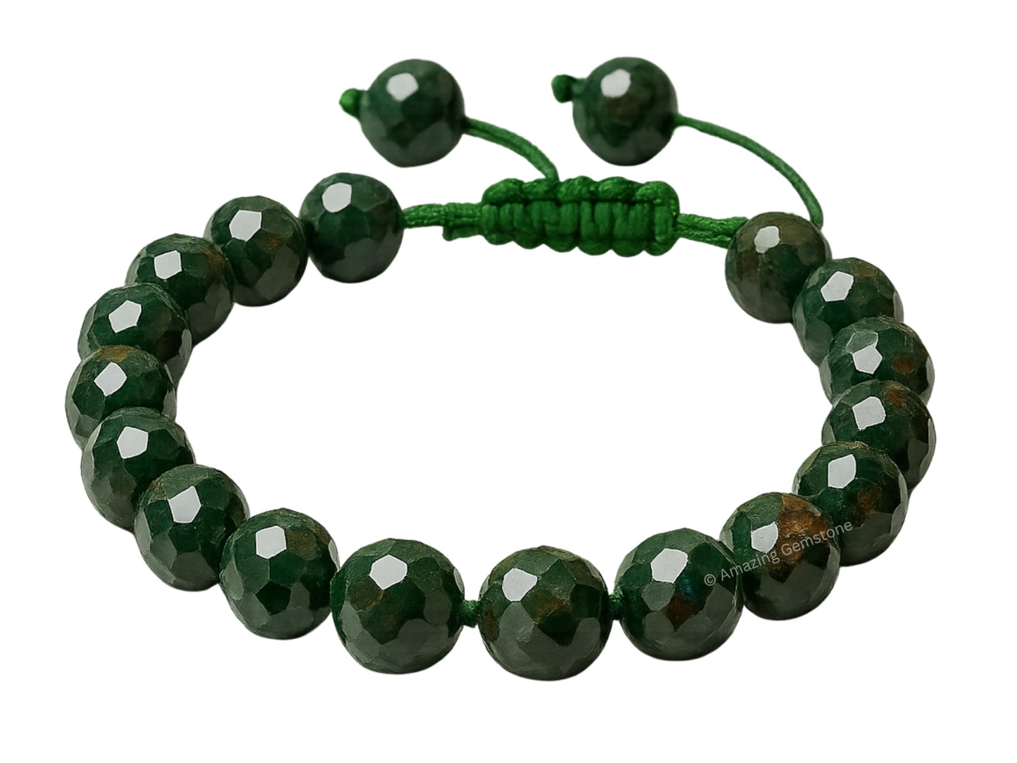 Amazing Gemstone Bloodstone Bracelet for Women - Chakra Mens Bracelet Protection Crystals & Healing Stones - Faceted Beaded Blessing Bracelet Spiritual Meditation Gift Christmas Stocking (Adjustable)
