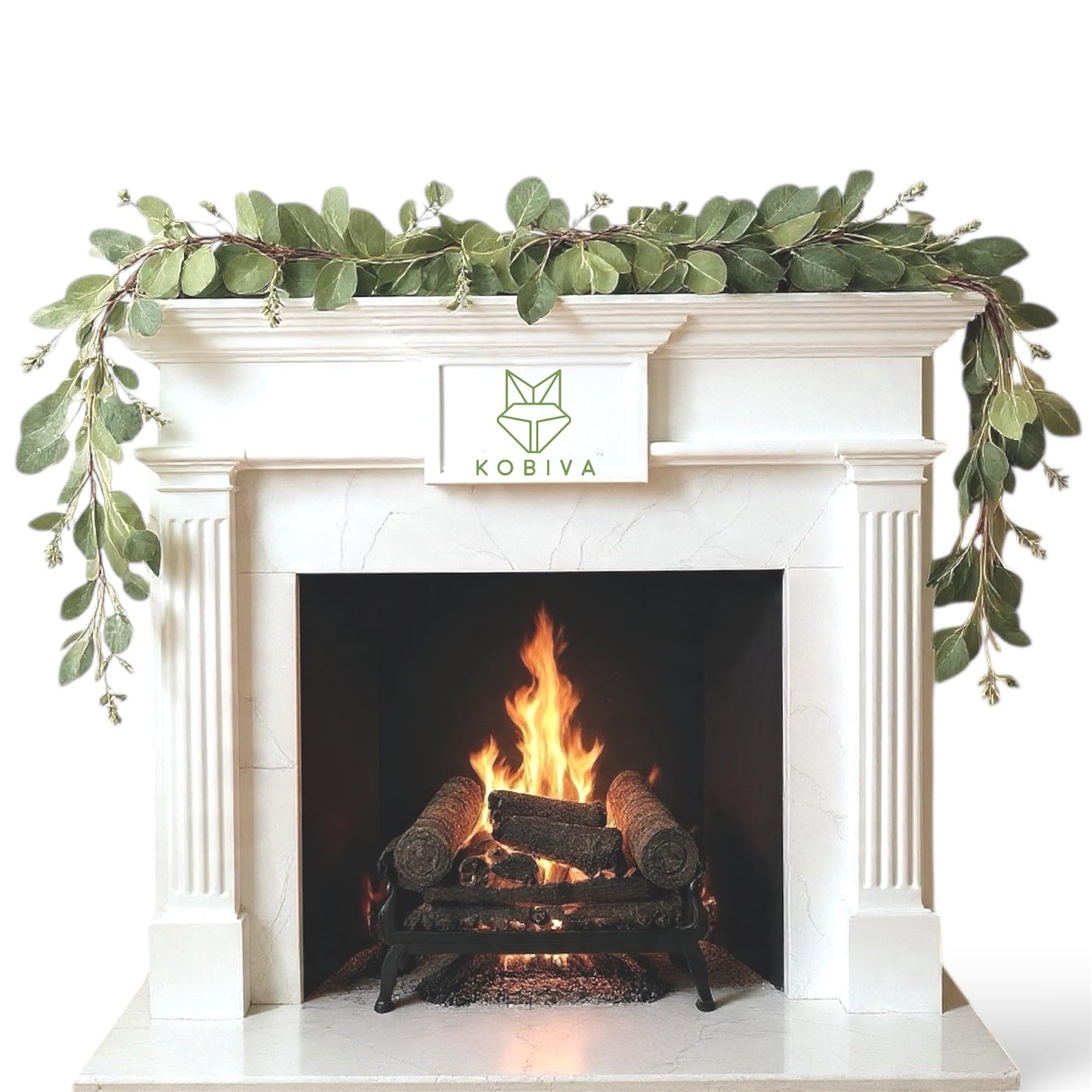 5.9ft Eucalyptus Garland with Seeded Leaves & Berries | Realistic Artificial Greenery Garland for Mantle, Wedding, Farmhouse, Christmas & Year-Round Décor | Faux Eucalyptus & Seeded Garland