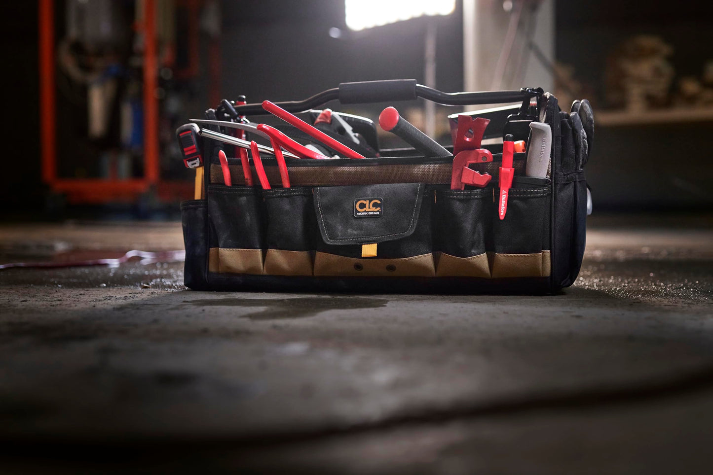 Custom Leathercraft WORK GEAR 1579 20 Inch, Open Top, Soft Sided Tool Box, 27 Pockets