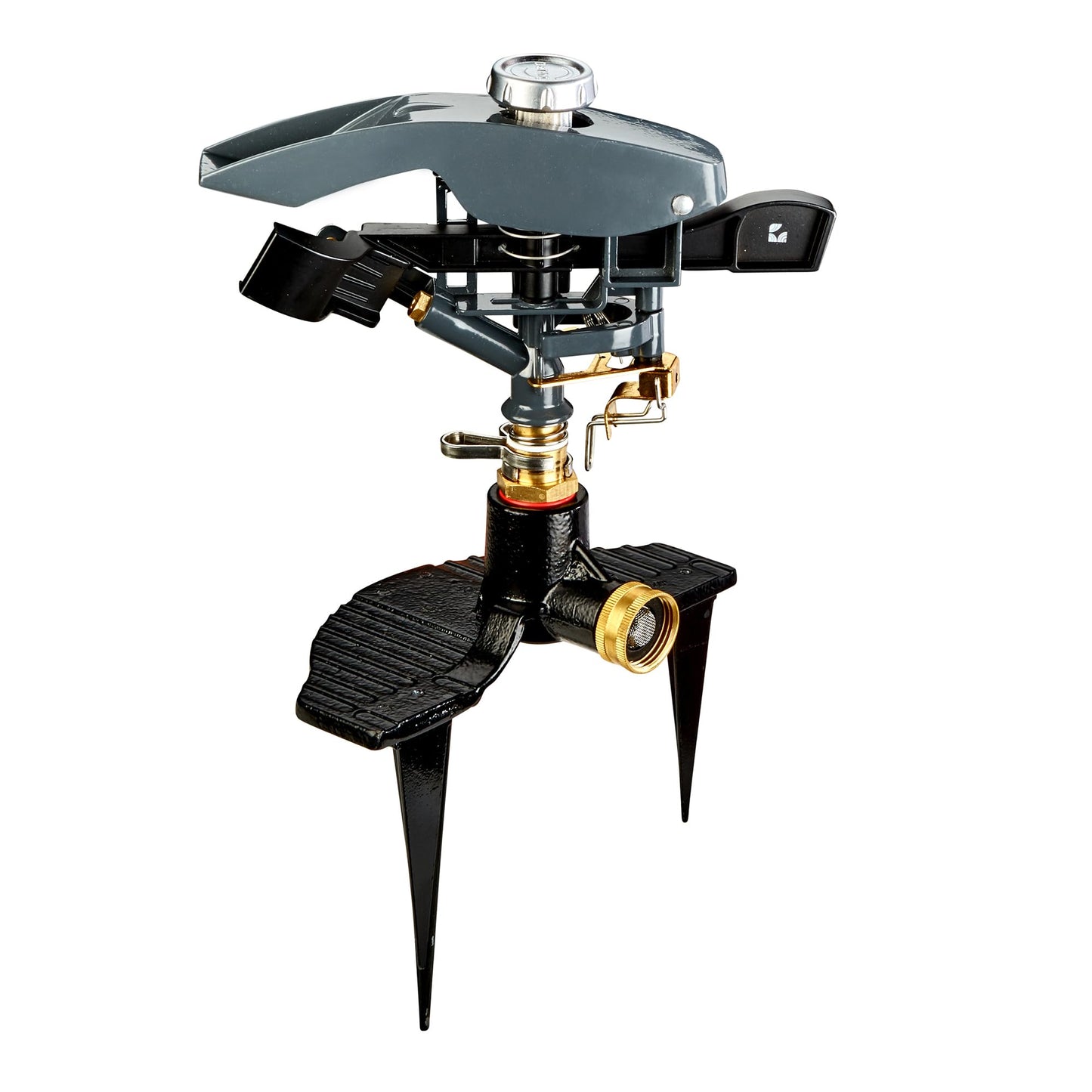 Heavy Duty Impact Pulsating Sprinkler 300004, Powerful Jet Reach 80 ft Diameter, 360° Range Control to Cover up to 5,000 Sq Ft for Farm, Lawn and Garden Irrigation, by New England Garden Tools