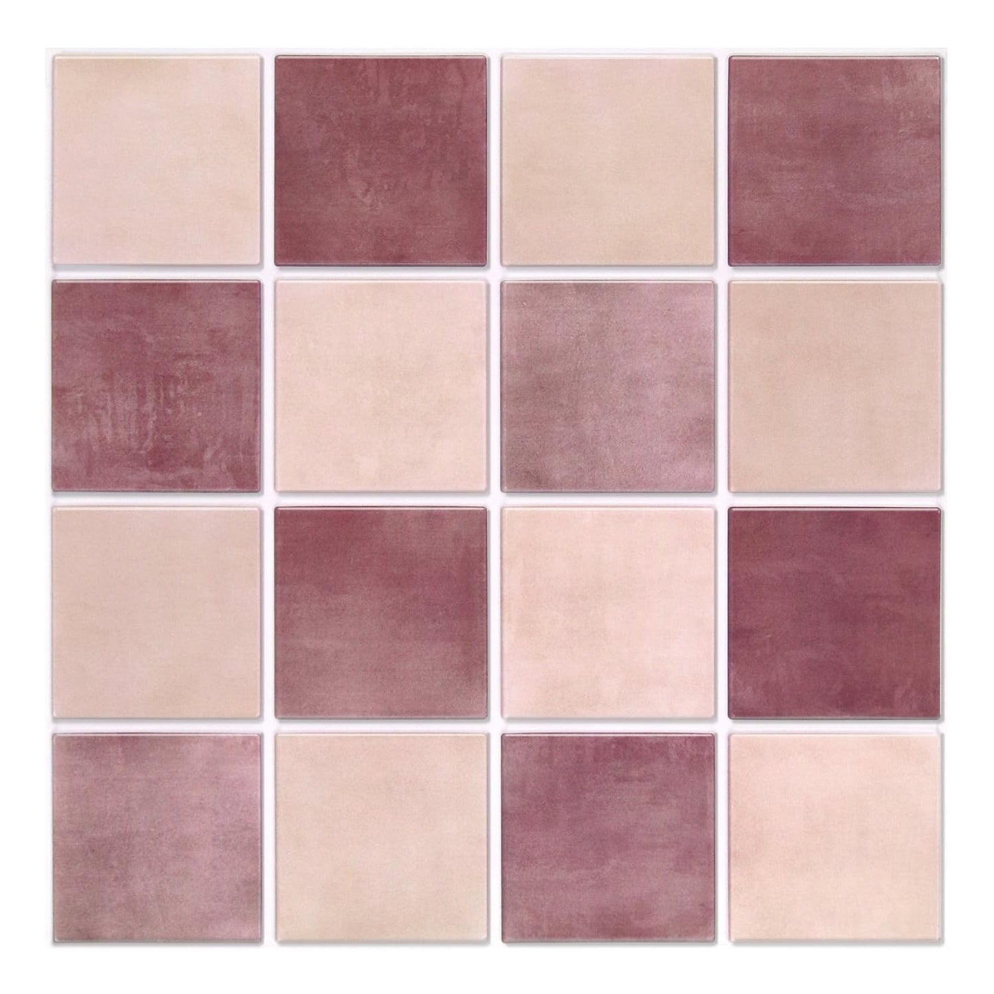 Commomy 10 Pcs Matte 3D Peel and Stick Tile 11.8"x11.8" Ultralight PVC Square Peel and Stick Backsplash for Kitchen Stick on Tiles for Bathroom,Living Room,Fireplace,Interior Wall Decor,Dusty Rose